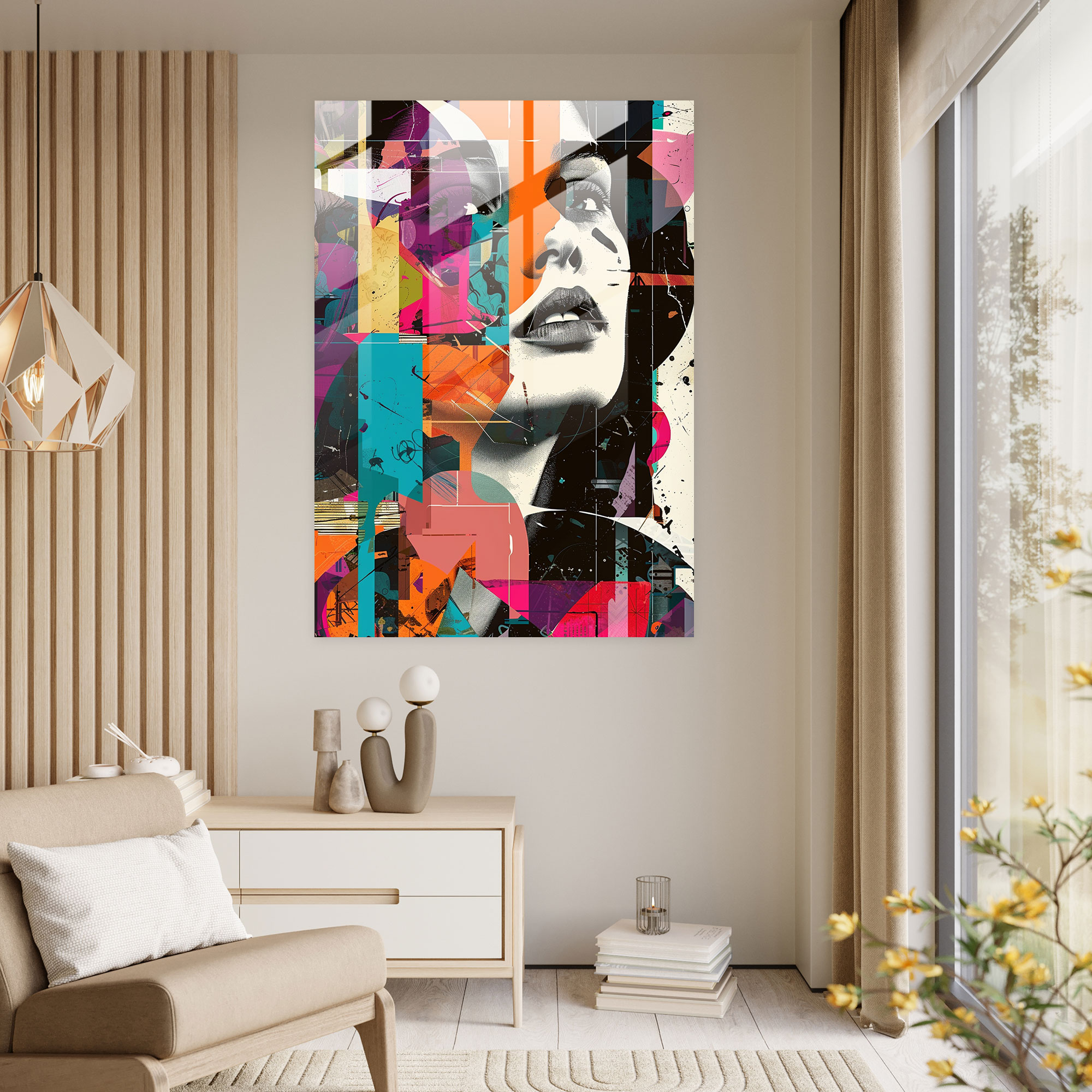 Pop Gerçeküstü Cam Duvar Sanatı - Klasizm+Popart Modern Sanat Duvar Dekorasyonu Ev Dekorasyonu