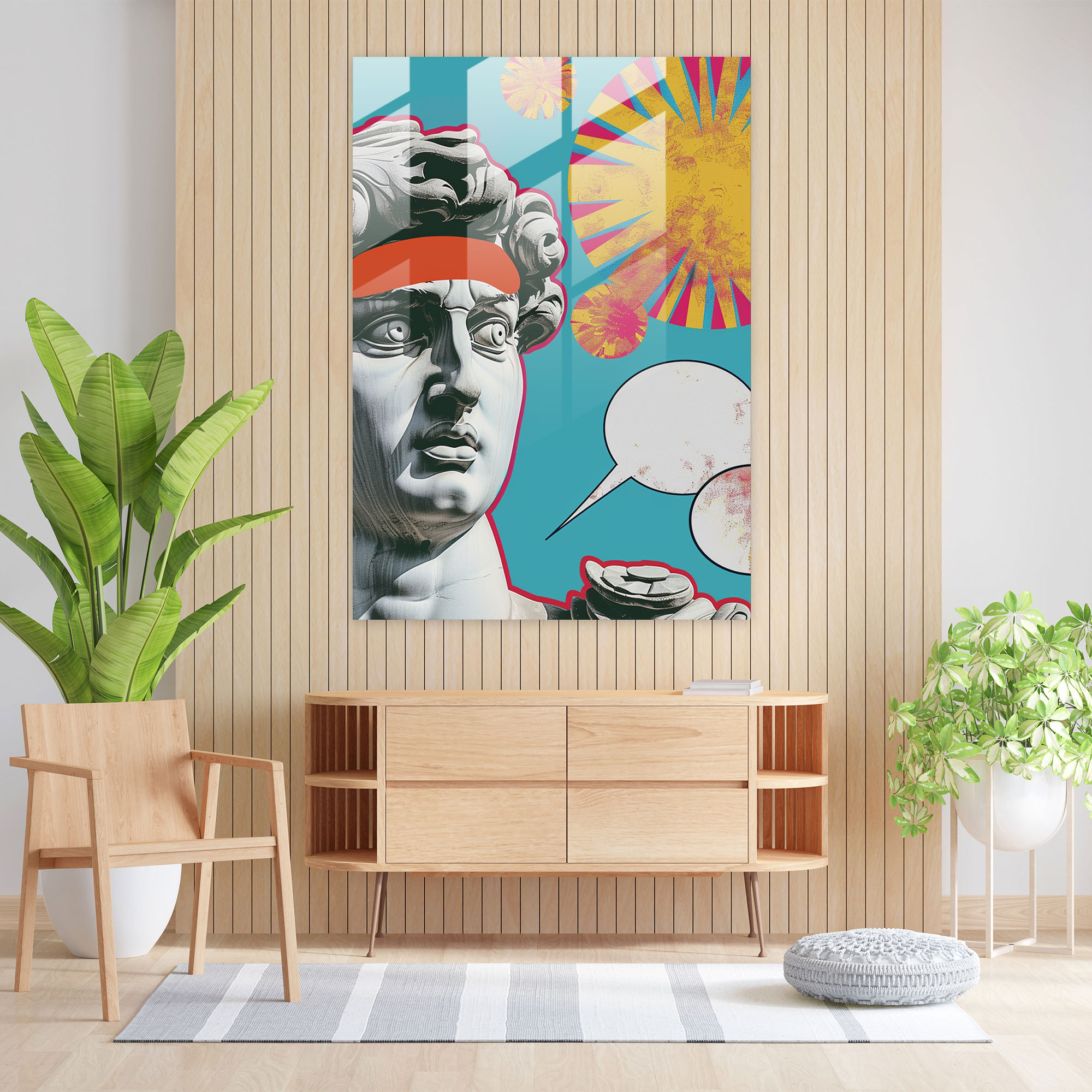 Klasik Pop Sanat Cam Duvar Sanatı - Klasikizm+Popart Cam Duvar Sanatı Cam Sanatı Duvar Dekorasyonu
