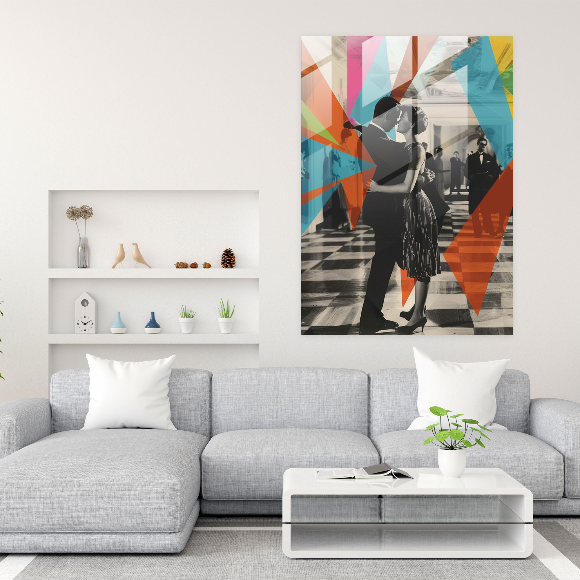 Klasik Pop Sanat Cam Tablosu - Klasik ve Pop Sanatın Buluşması Duvar Süsleme Cam Tablo Modern Sanat