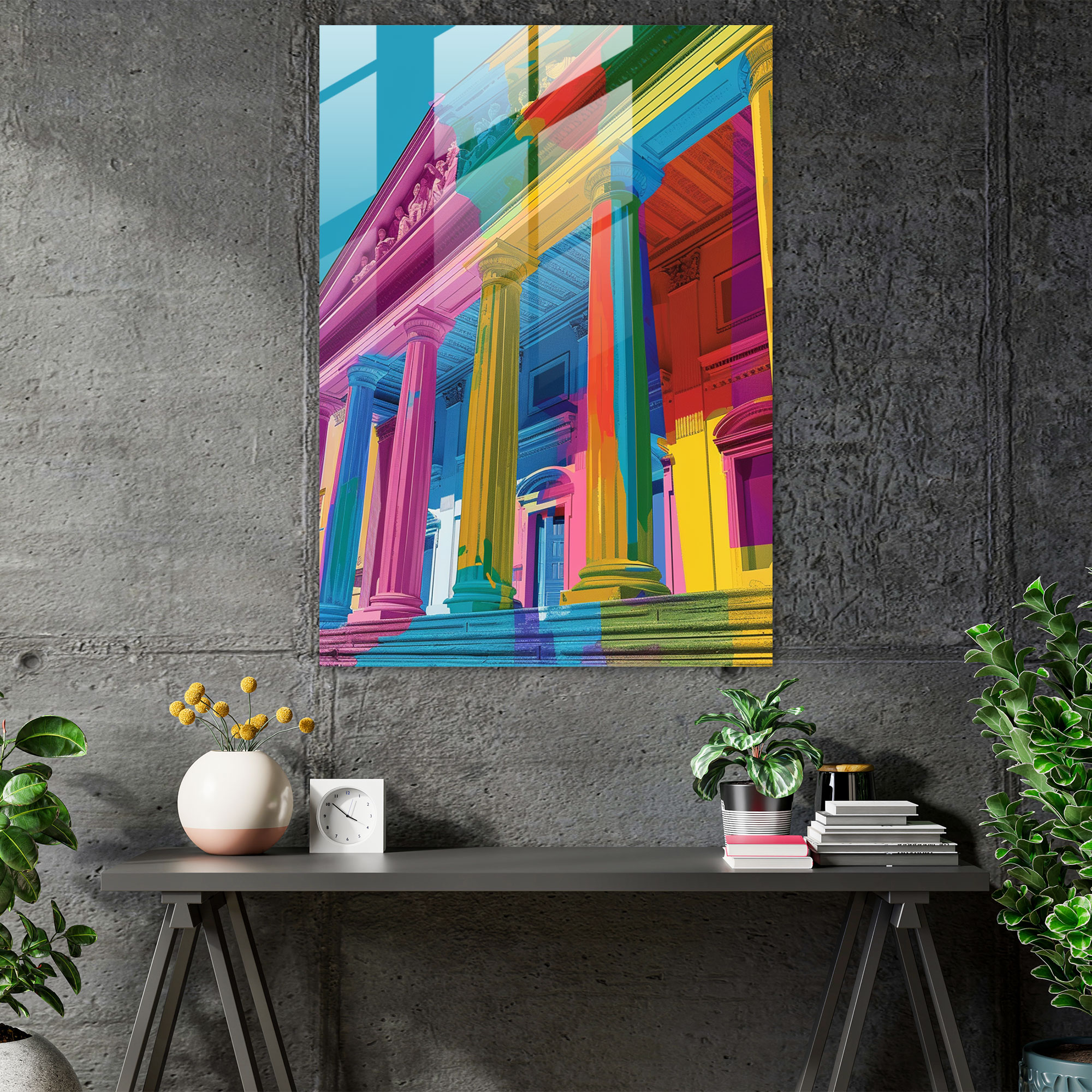 Klasik Pop Sanat Modern Sanat - Klasik Popart Cam Tablo Klasik Sanatı Pop Sanatla Birleştirin Ev Dekorasyonu