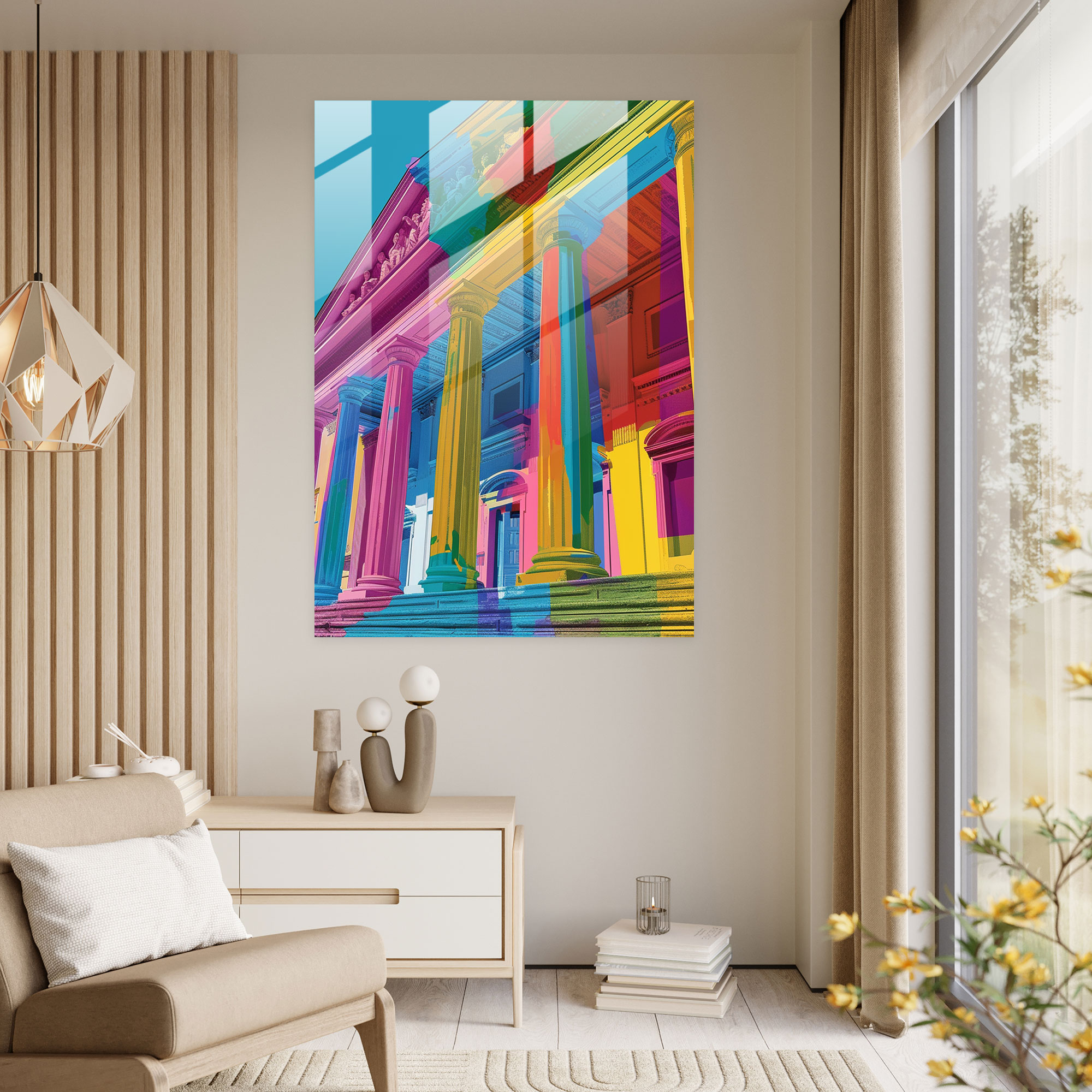 Klasik Pop Sanat Modern Sanat - Klasik Popart Cam Tablo Klasik Sanatı Pop Sanatla Birleştirin Ev Dekorasyonu