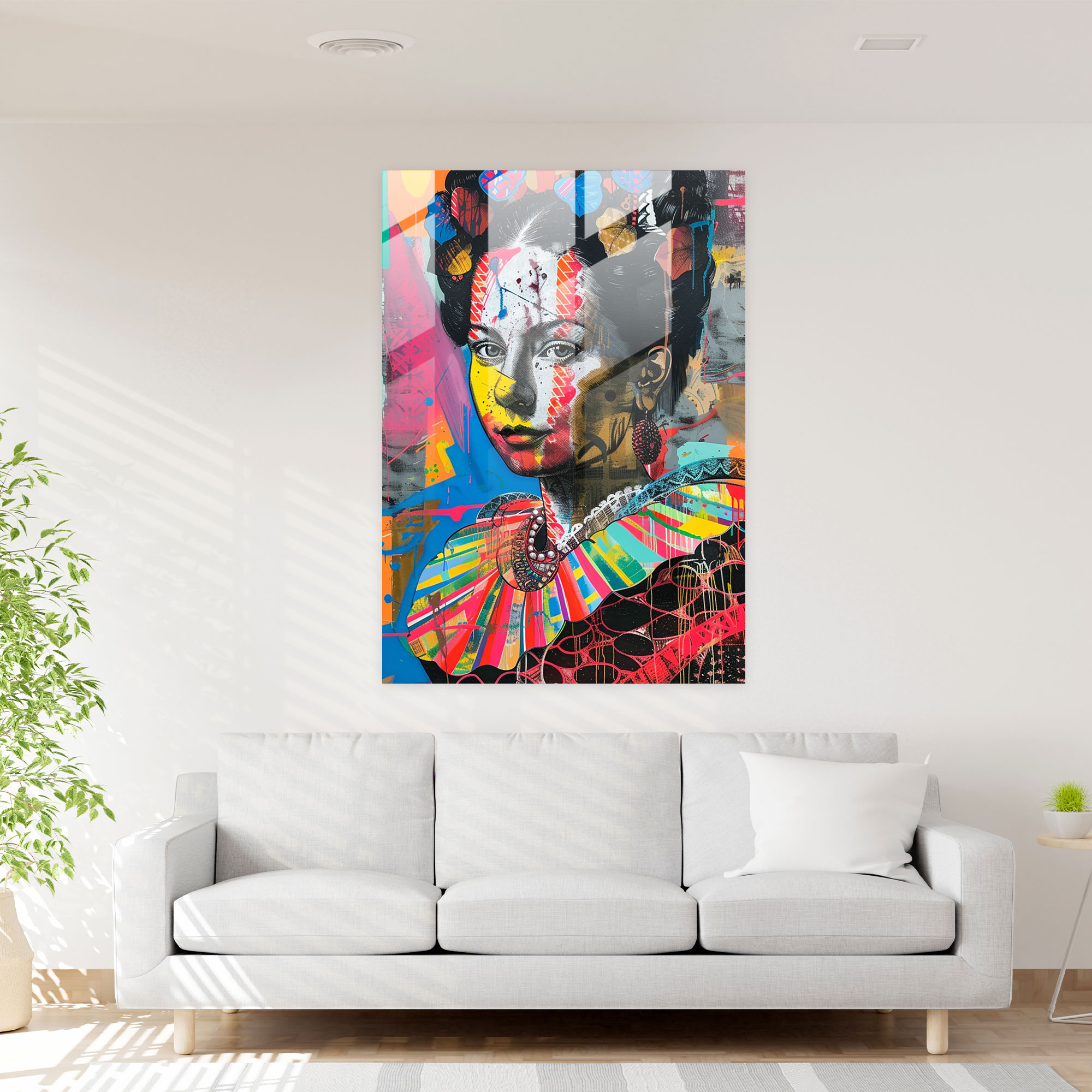 Klasik Pop Sanat Cam Tablo - Klasikizm+Popart Duvar Dekorasyonu Ev Dekorasyonu Cam Tablo