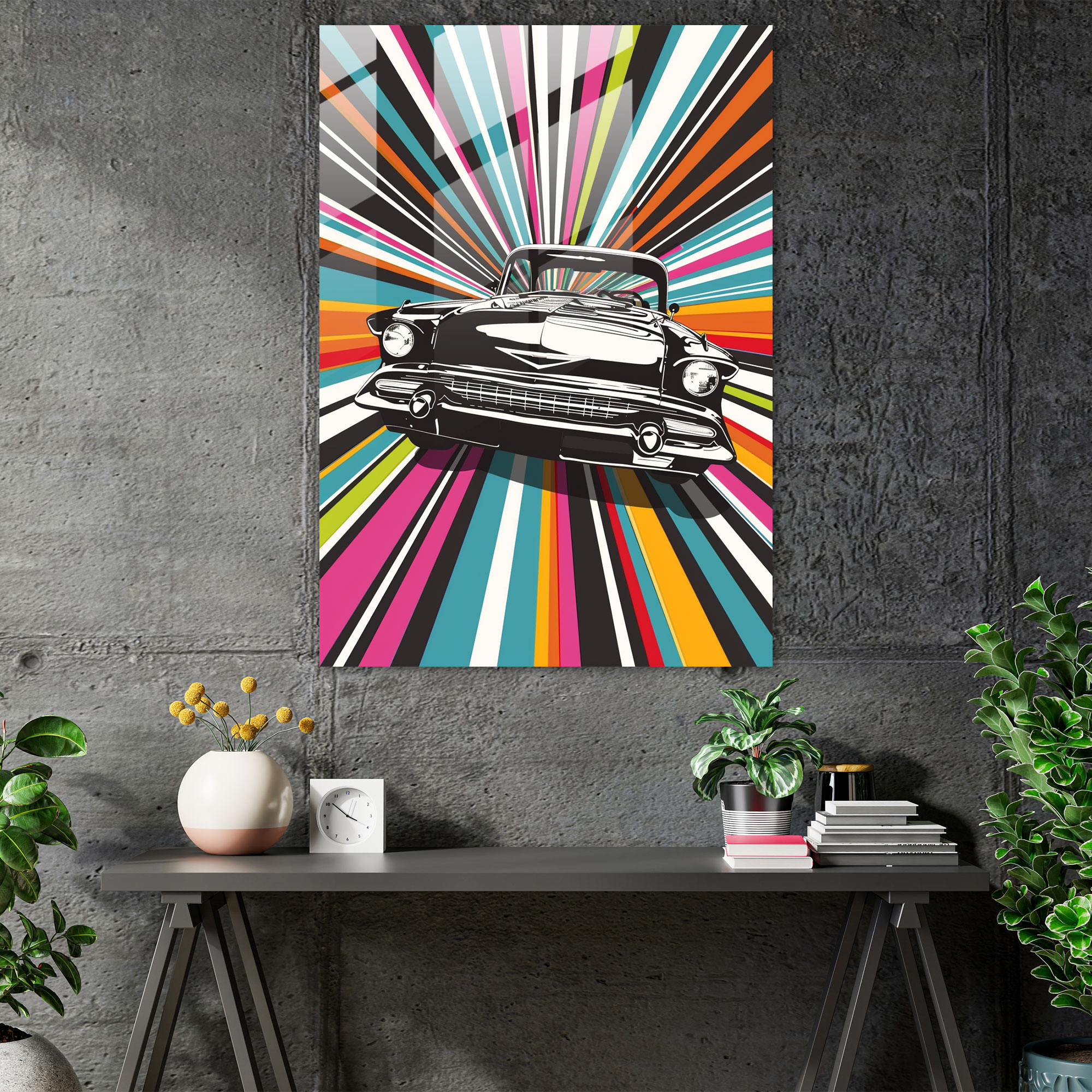 Klasizm ve Pop Sanat Cam Tablo Sanatı - Klasizm ve Pop Sanat Bir Arada Duvar Dekorasyonu Klasizmi Pop Sanatla Birleştirin Cam Sanat