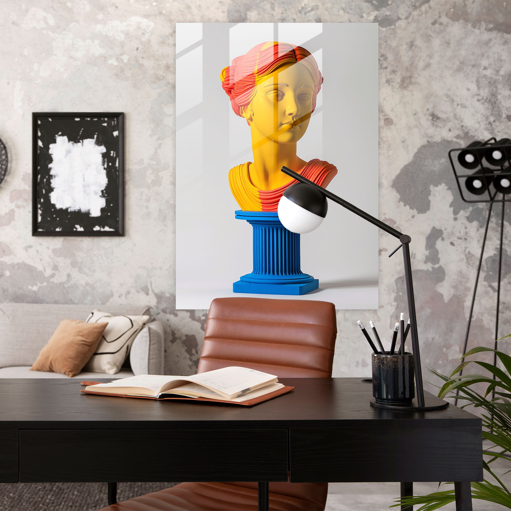 Klasizm ile Pop Sanat Duvar Dekorasyonu - Klasizm ve Pop Sanat Cam Tablo Modern Sanat Klasizmi Pop Sanat ile Birleştirin