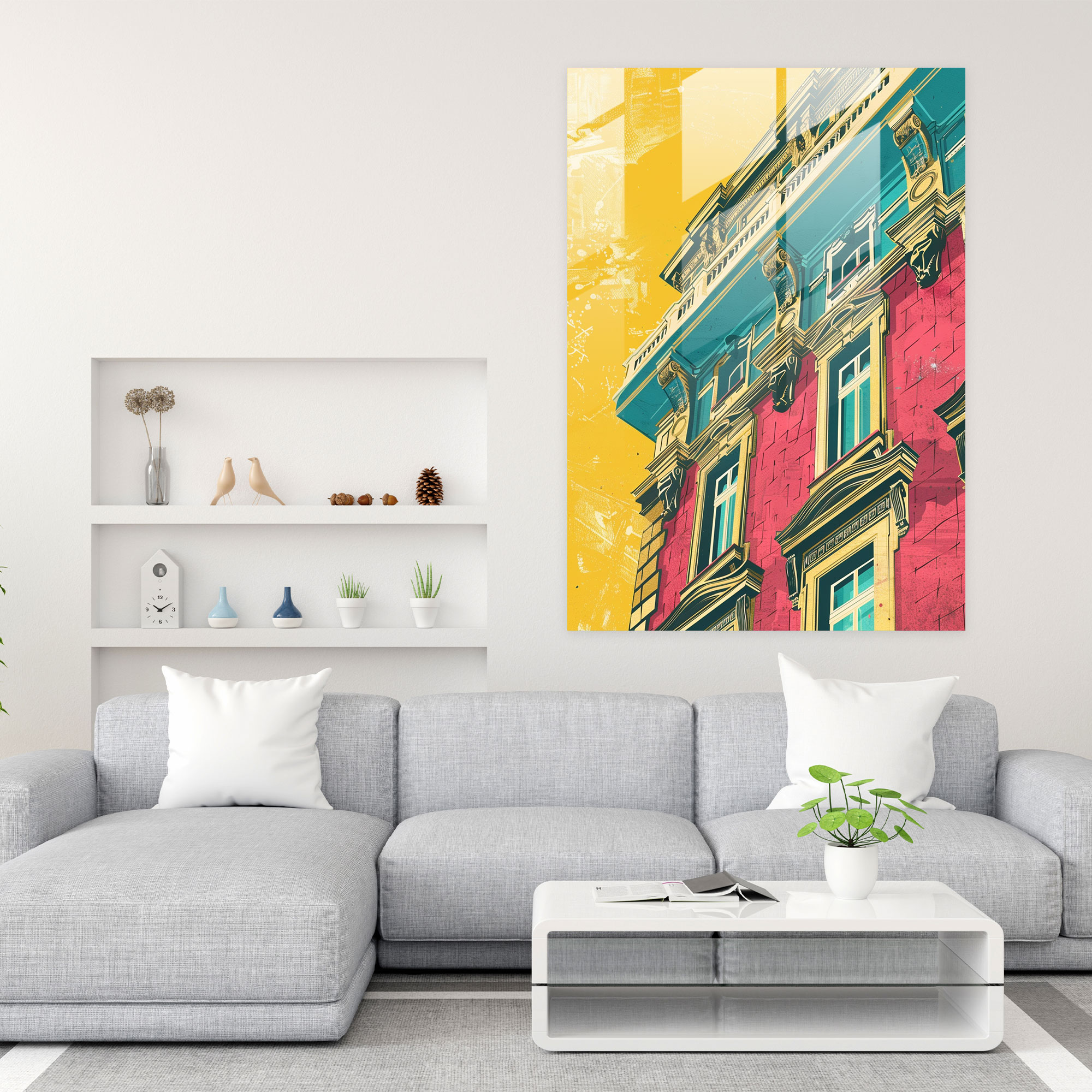 Klasizm ile Pop Sanat Cam Tablosu - Klasizm ve Pop Sanatı Modern Sanat Cam Tablo Klasizmi Pop Sanat ile Birleştiriyor