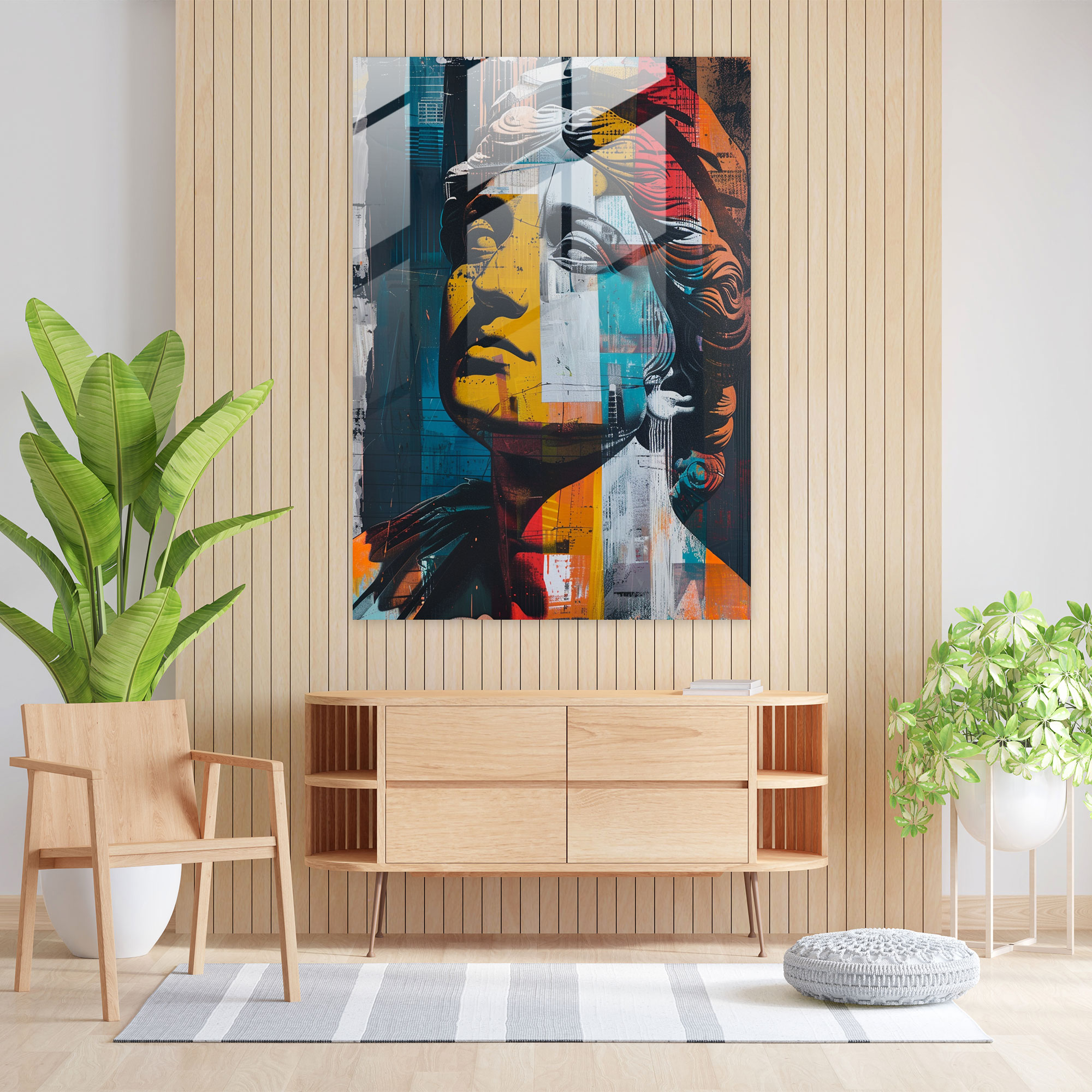 Klasikleşme ve Pop Art Modern Sanatı Buluşuyor - Klasikleşme ve Popart Cam Tablo Duvar Dekorasyonu Modern Sanat