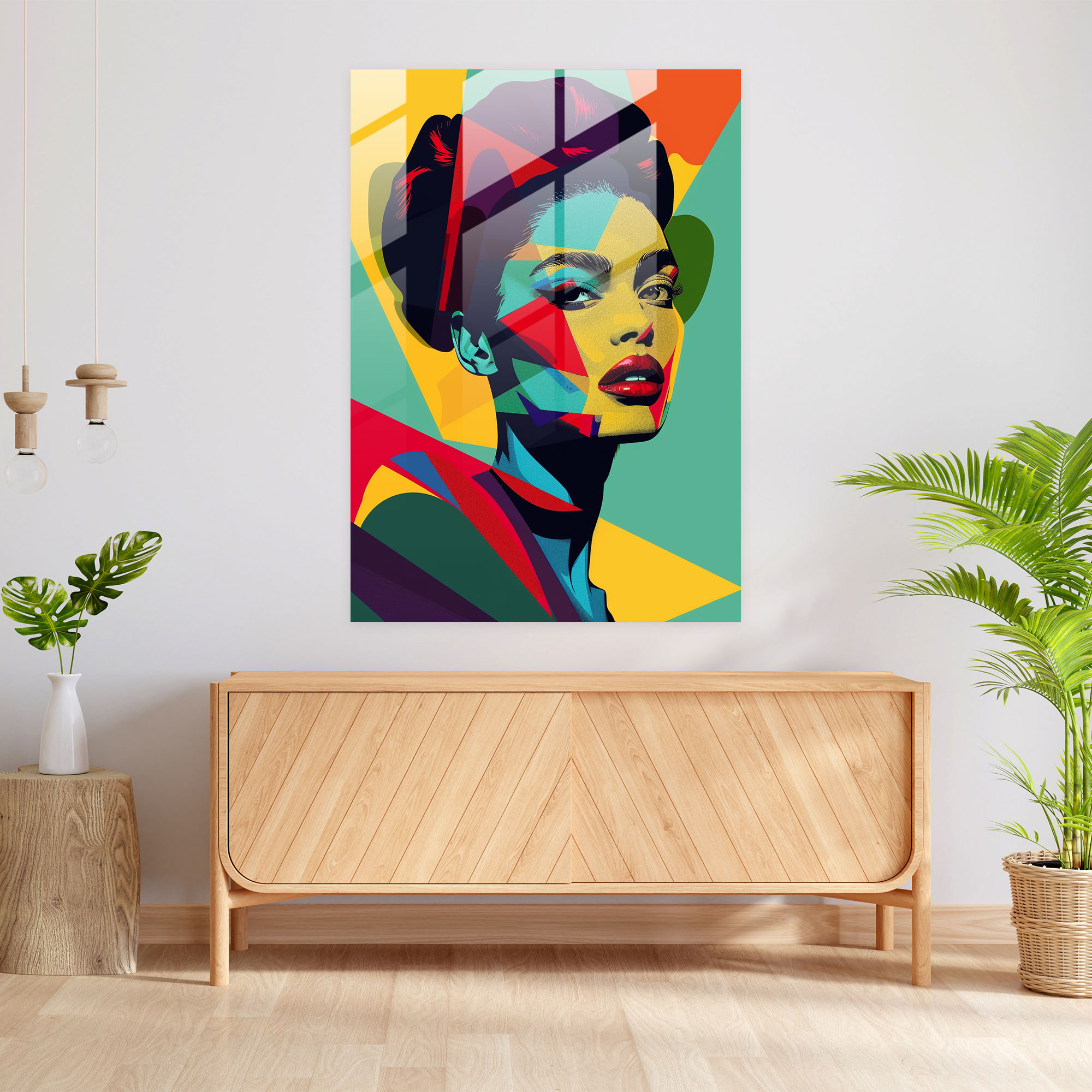 Klasizm ile Pop Sanat Duvar Dekorasyonu - Klasizm+Popart Modern Sanat Duvar Dekorasyonu Cam Tablo