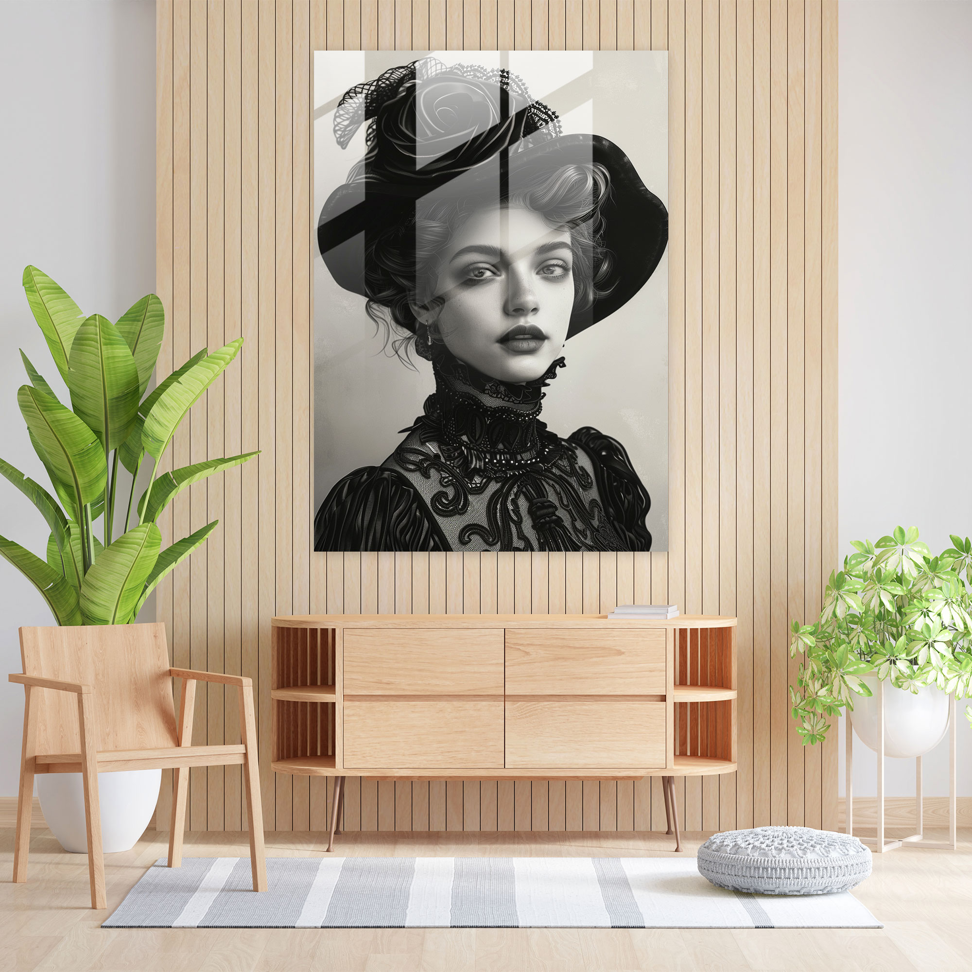 Classical Elegance Glass Print - Classicism+Popart, Modern Art, Wall Decoration, Glass Art