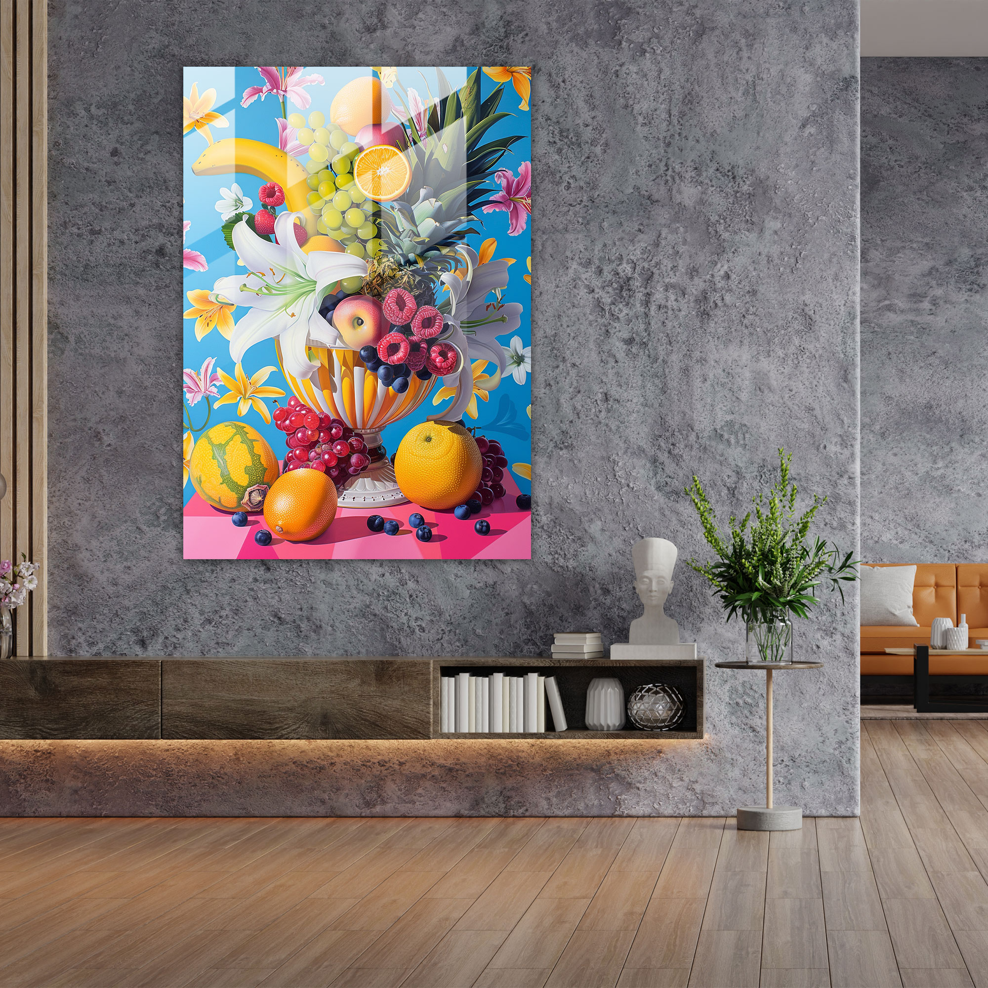 Pop Kültürü Natura Morta Cam Tablosu - Klasik+Popart Cam Tablo Duvar Dekorasyonu Cam Duvar Sanatı