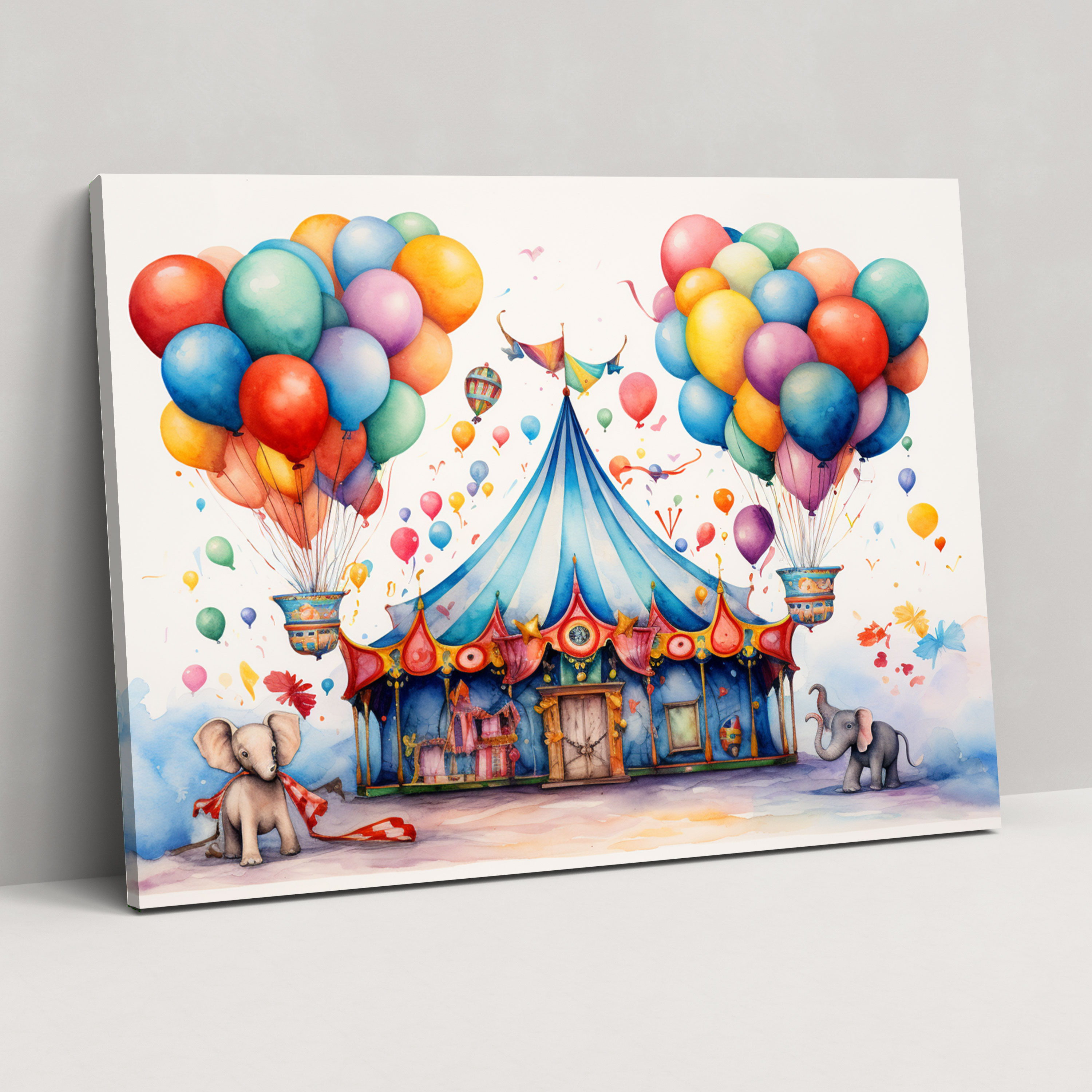Circus Verspieltes Leinwandbild - Zirkus Leinwand Leinwand Wandkunst Zirkus Wanddekoration