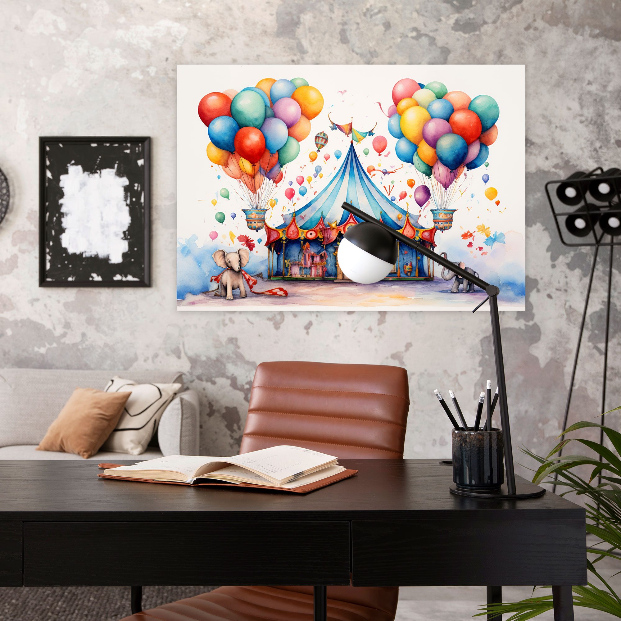 Circus Verspieltes Leinwandbild - Zirkus Leinwand Leinwand Wandkunst Zirkus Wanddekoration