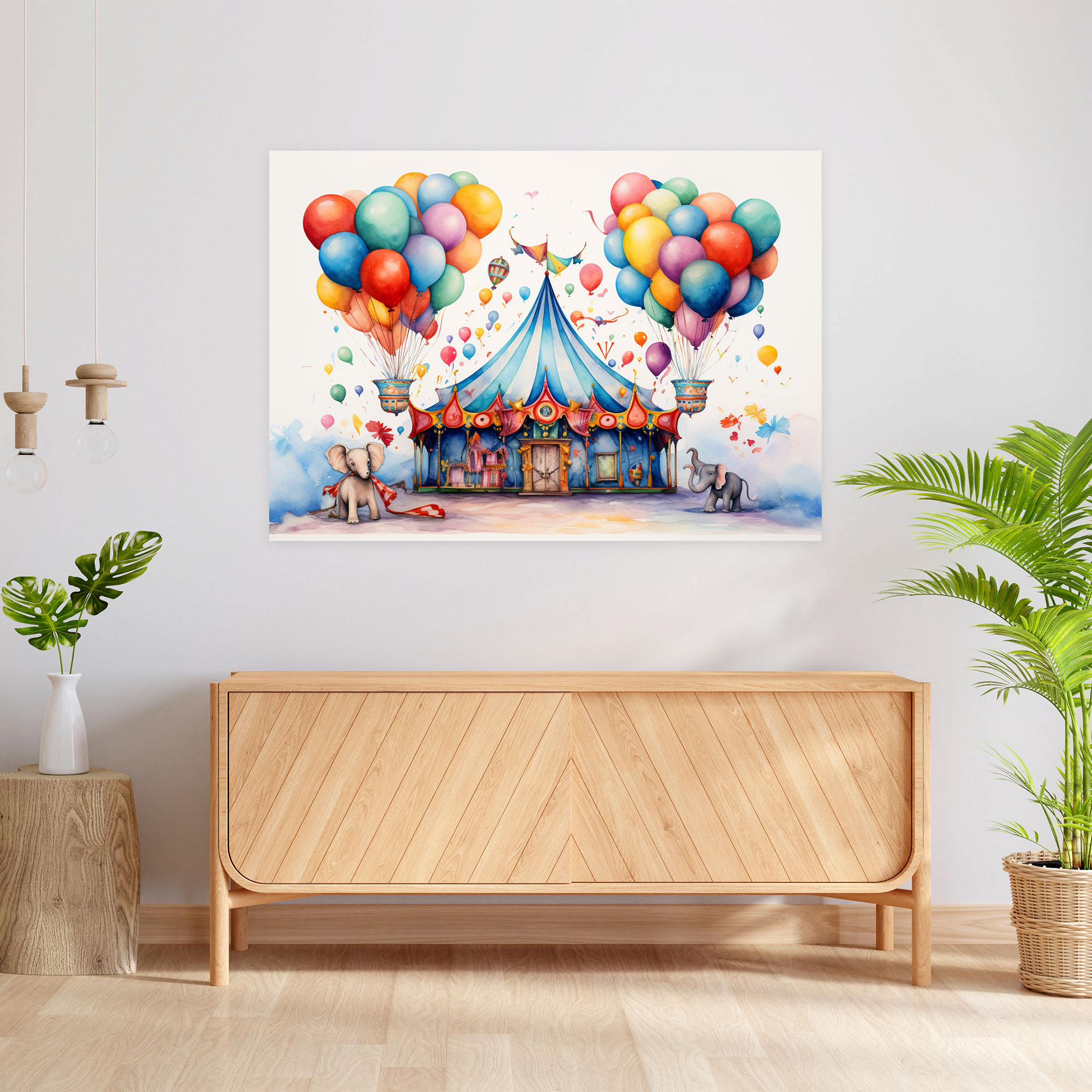 Circus Verspieltes Leinwandbild - Zirkus Leinwand Leinwand Wandkunst Zirkus Wanddekoration