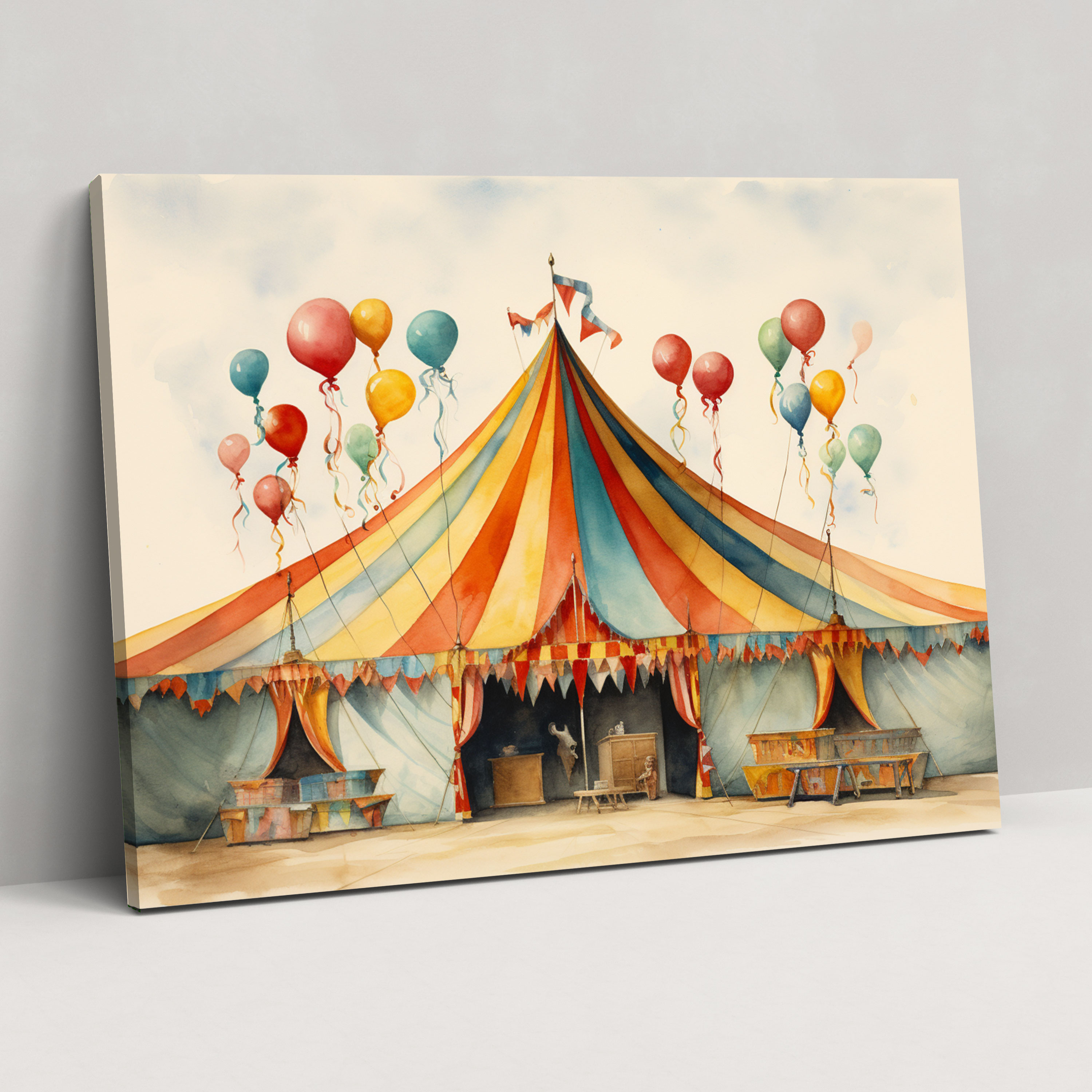Circus Watercolor Canvas Print - Circus, Canvas, Home Decoration, Wall Decoration