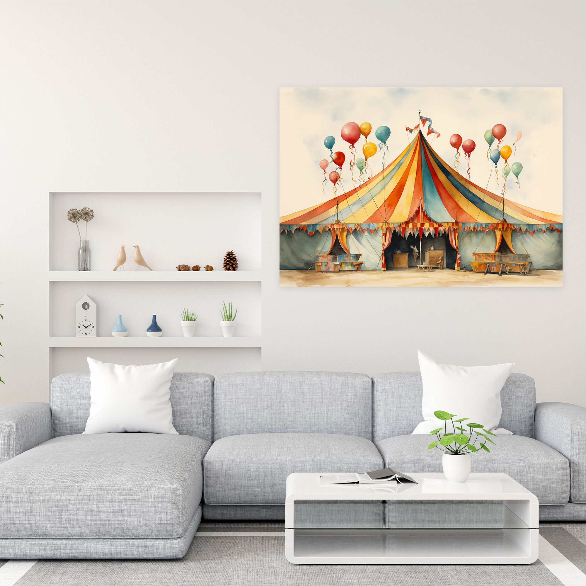 Circus Watercolor Canvas Print - Circus, Canvas, Home Decoration, Wall Decoration