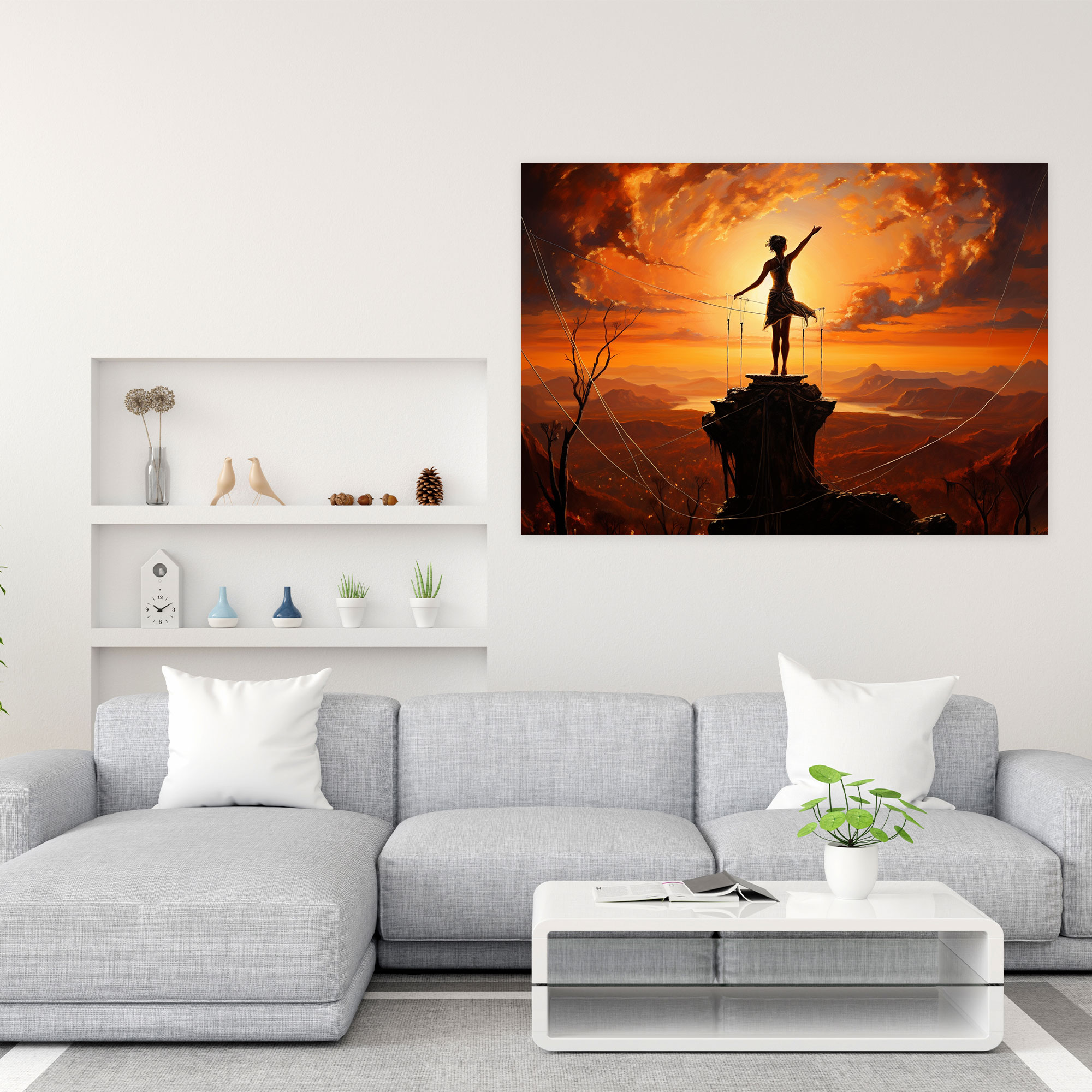 Circus Sonnenuntergang Wandkunst - Zirkus Zirkusartist Sonnenuntergang Hintergrund Leinwandbild