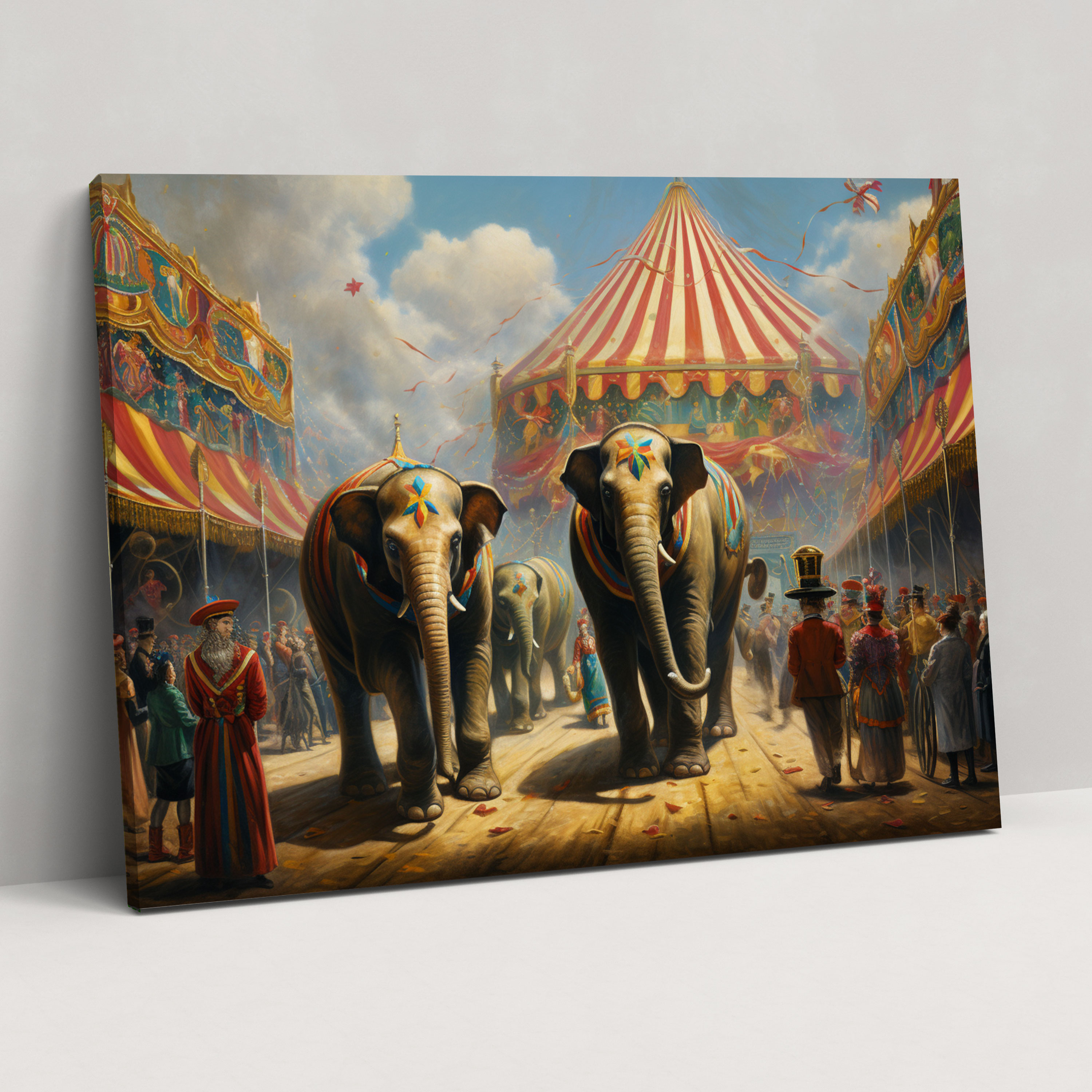 Circus Animals Vintage Canvas Print - Circus, Canvas Wall Art, Vintage, Circus Animals
