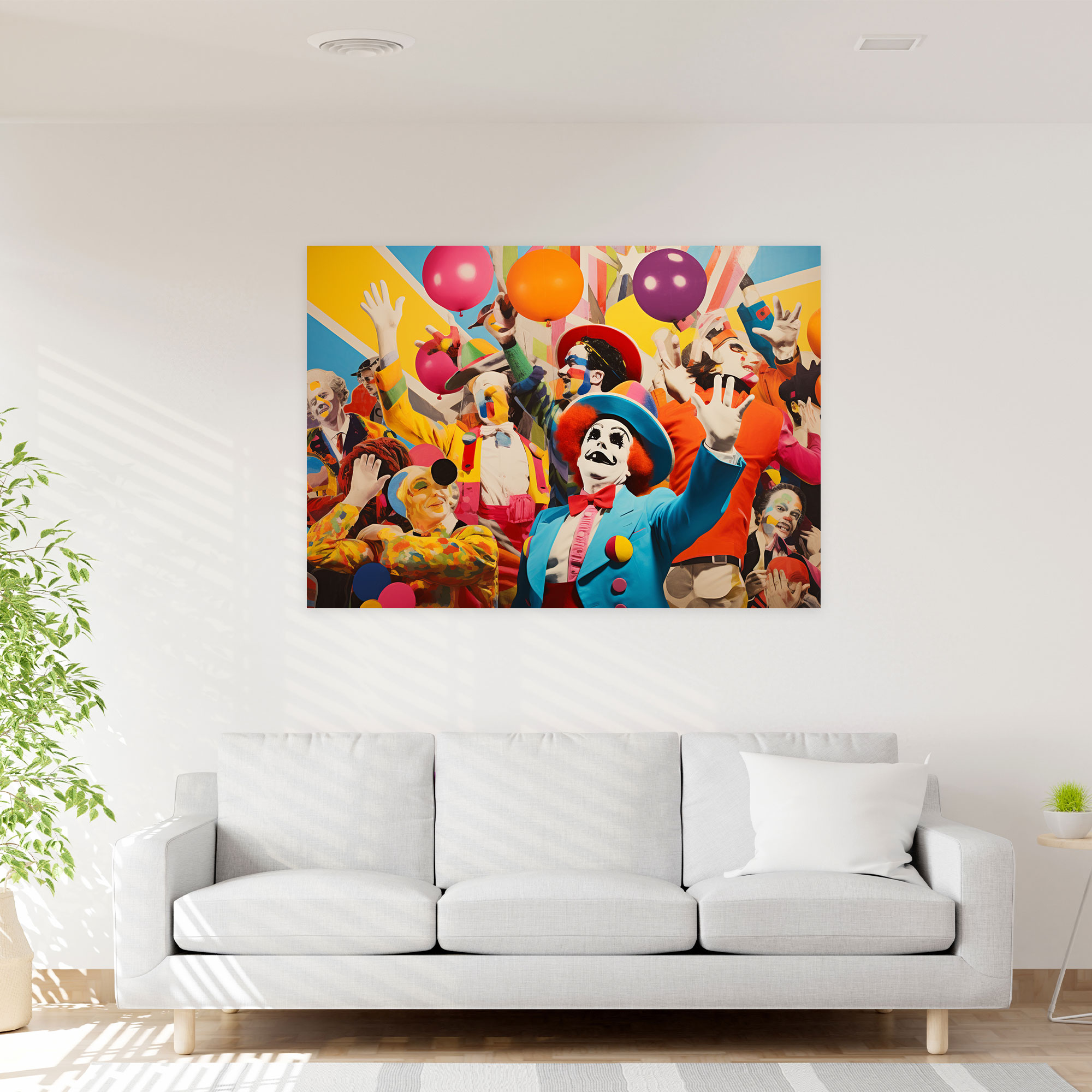 Bunte Zirkus Pop Art Wanddekoration - Zirkus Leinwand Wandbild