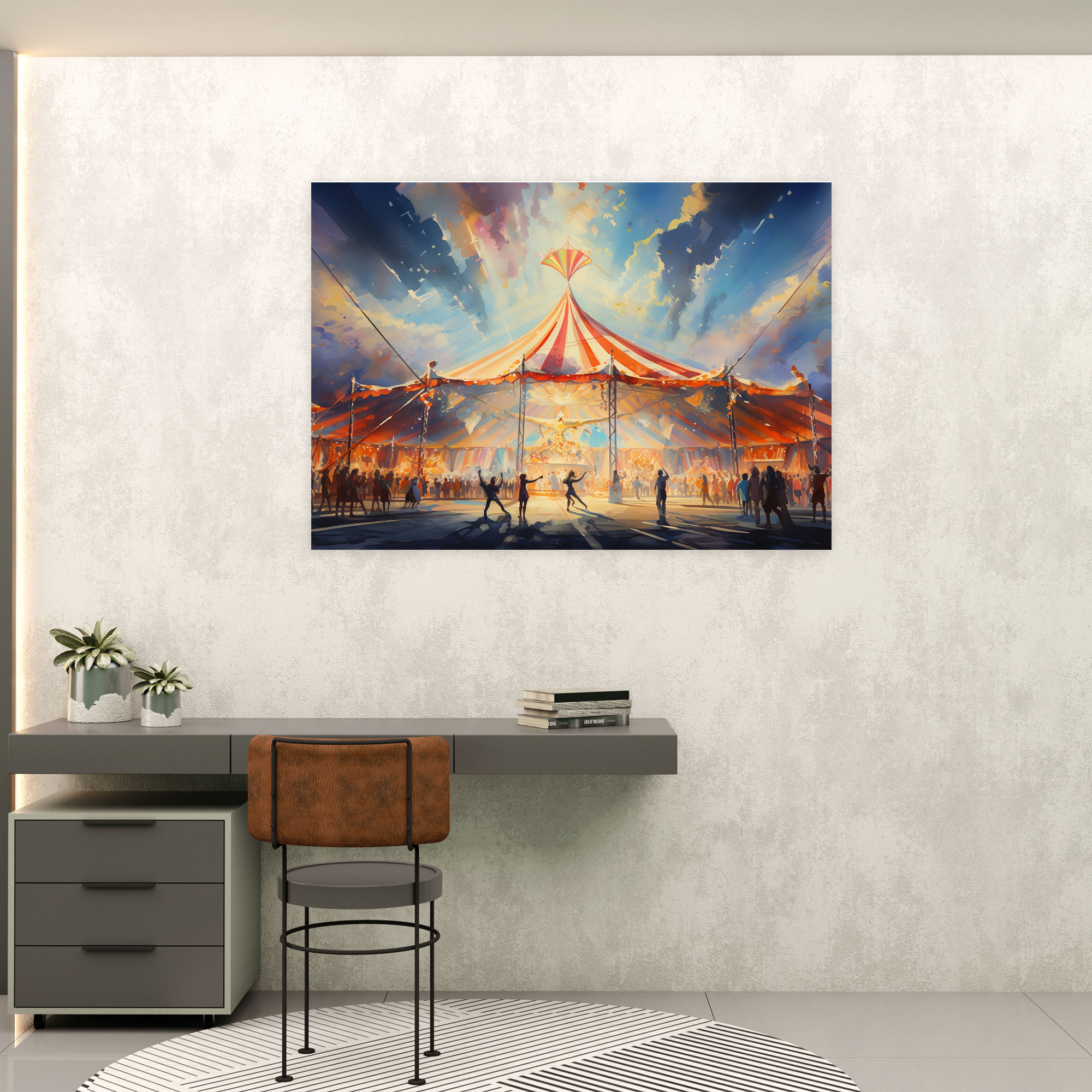Circus Canvas Print - Colorful Acrobats - Circus, Vibrant, Canvas Print, Home Decoration