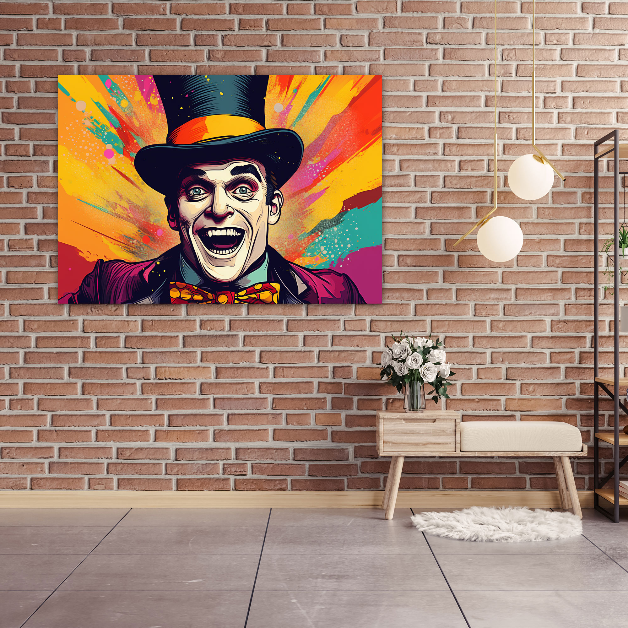 Zirkus Wandkunst - Pop Art Zirkusdirektor - Wandkunst Leinwandbild Zirkusdirektor