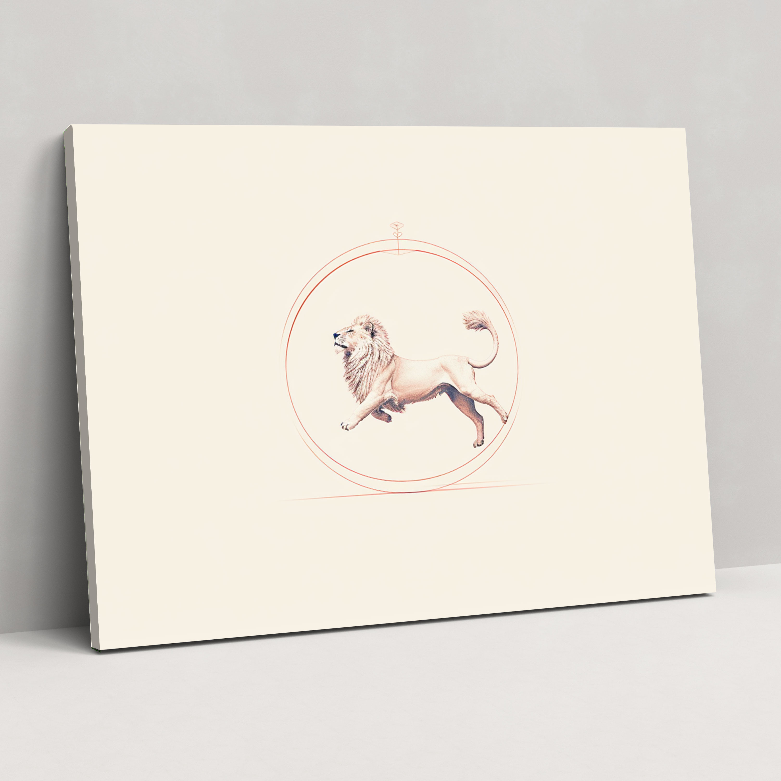 Leinwandbild Zirkus - Minimalistischer Löwe - Zirkus Wandkunst Wanddekoration