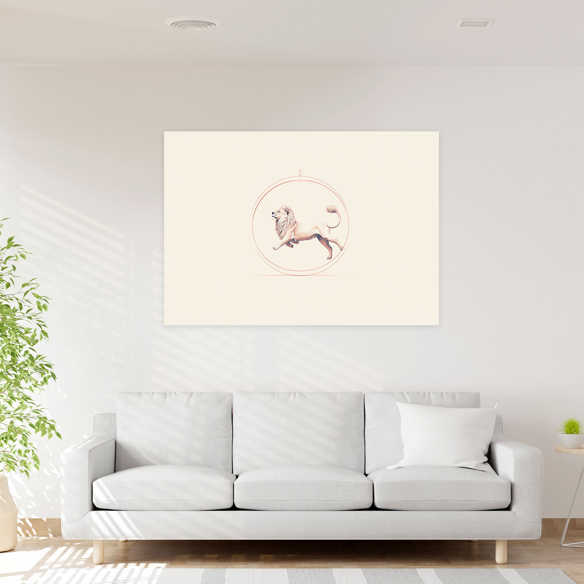 Leinwandbild Zirkus - Minimalistischer Löwe - Zirkus Wandkunst Wanddekoration