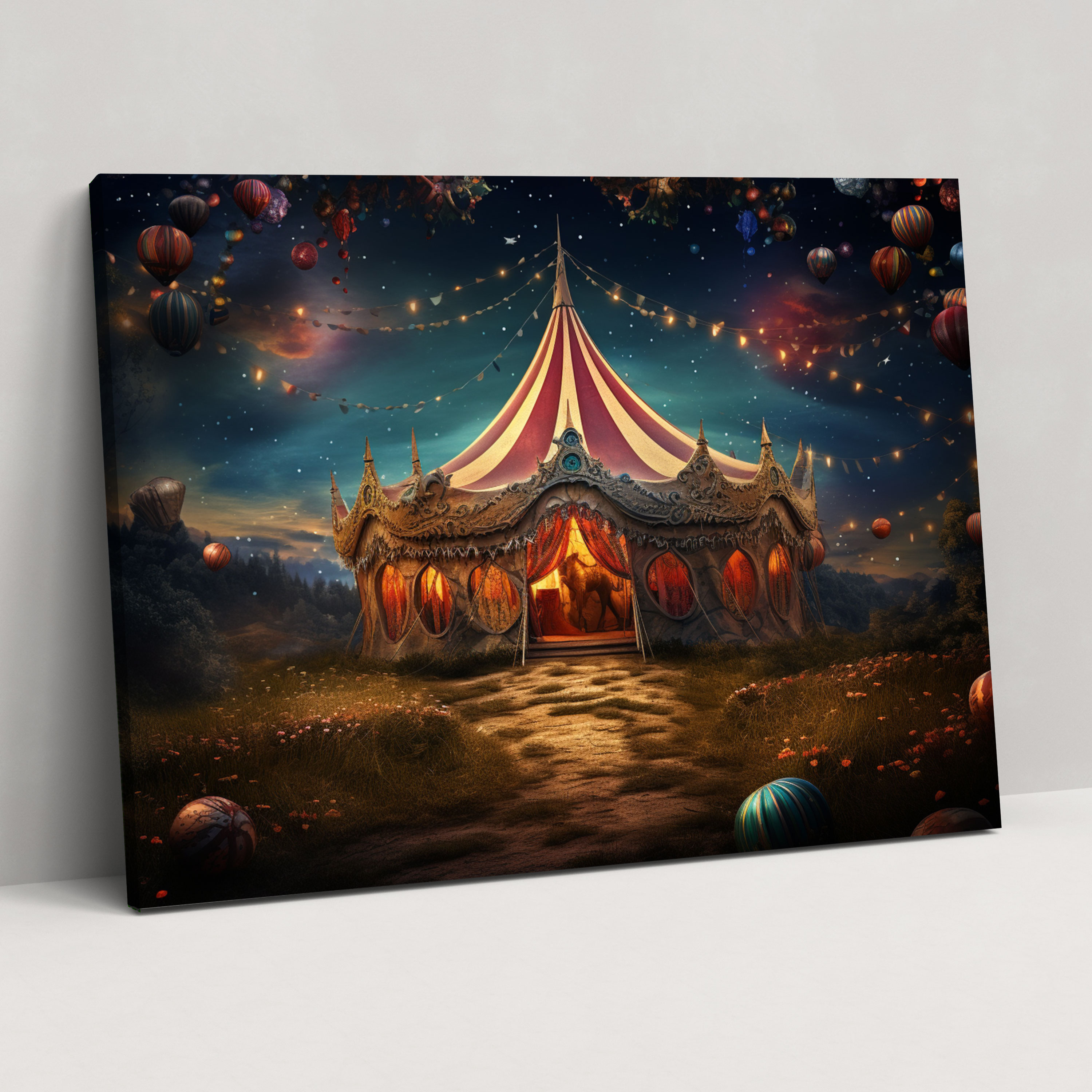 Fantasy Zirkus Leinwandbild - Zirkus Magie Leinwand Wandkunst Digitale Kunst