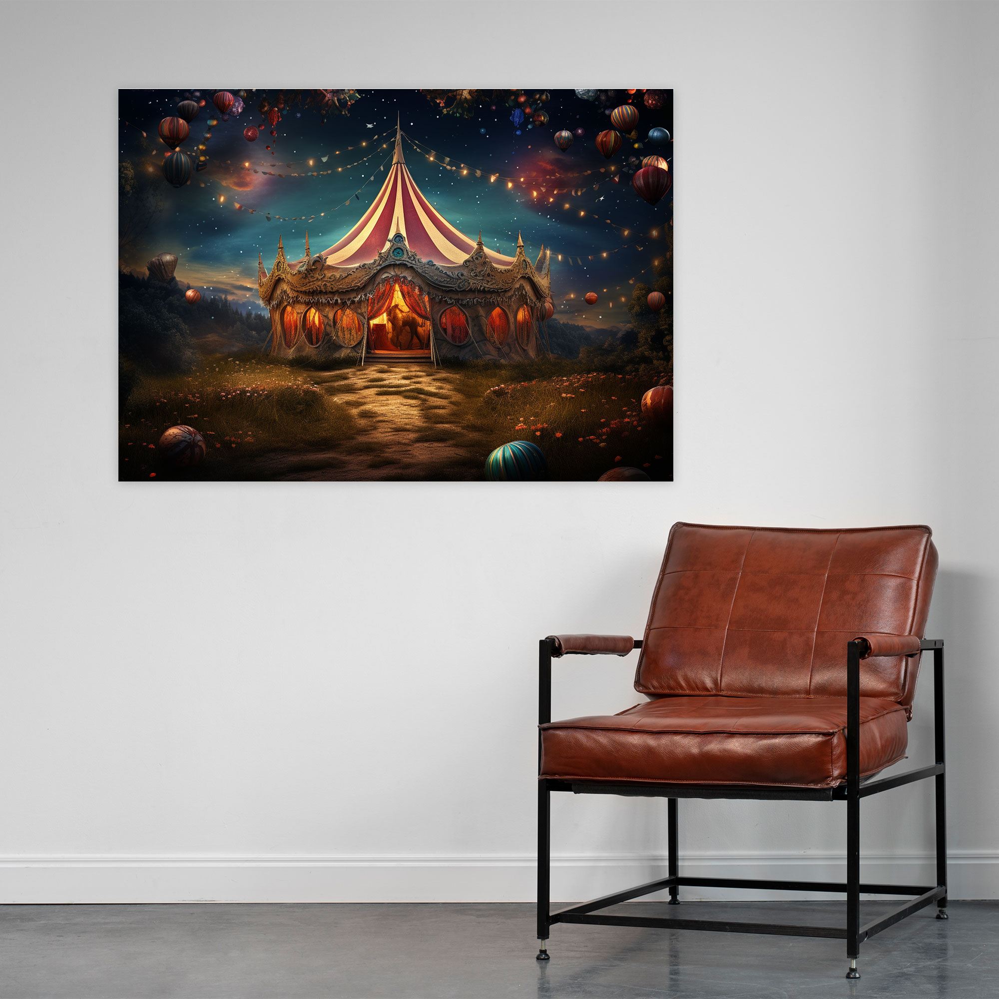 Fantasy Zirkus Leinwandbild - Zirkus Magie Leinwand Wandkunst Digitale Kunst