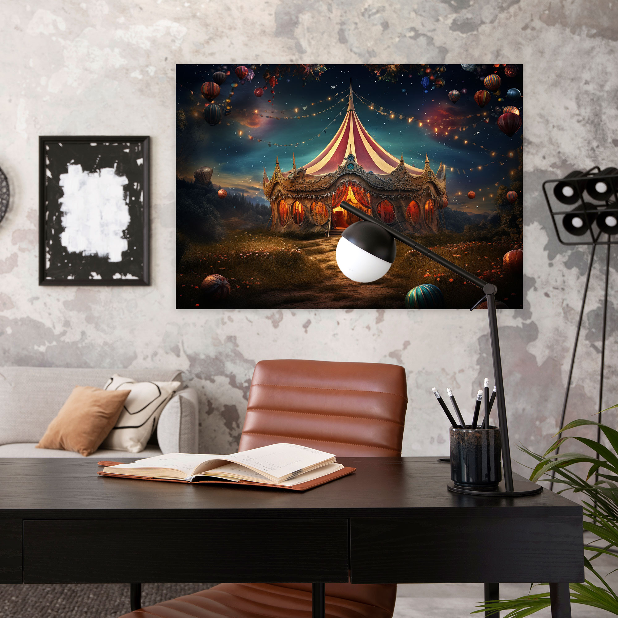 Fantasy Zirkus Leinwandbild - Zirkus Magie Leinwand Wandkunst Digitale Kunst