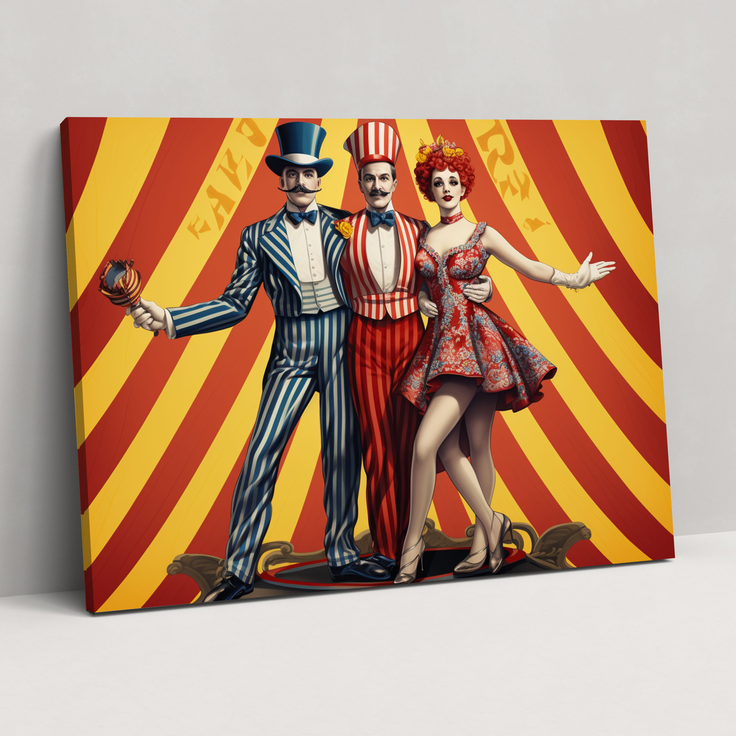 Vintage Zirkus Wandkunst - Poster Design Charakter Zirkus Leinwandbild