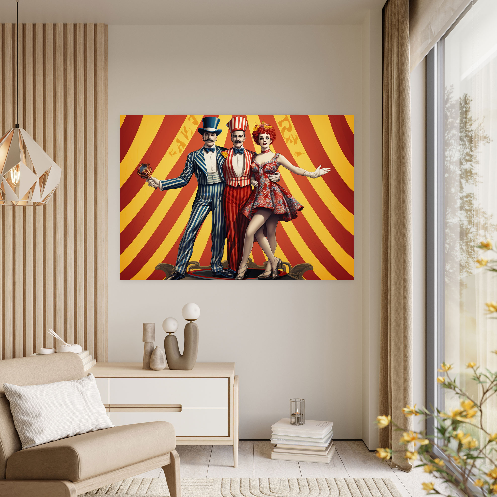 Vintage Zirkus Wandkunst - Poster Design Charakter Zirkus Leinwandbild