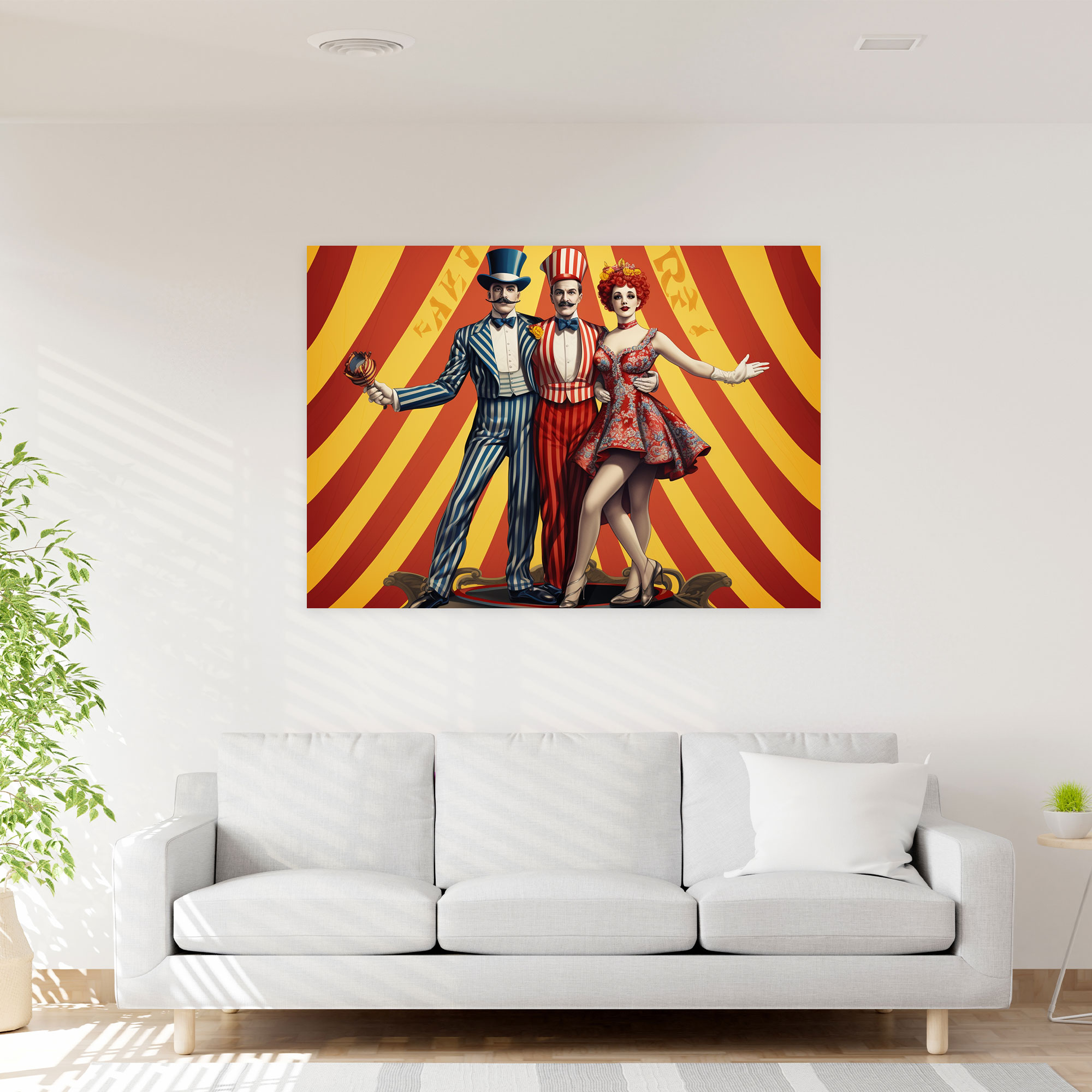 Vintage Zirkus Wandkunst - Poster Design Charakter Zirkus Leinwandbild