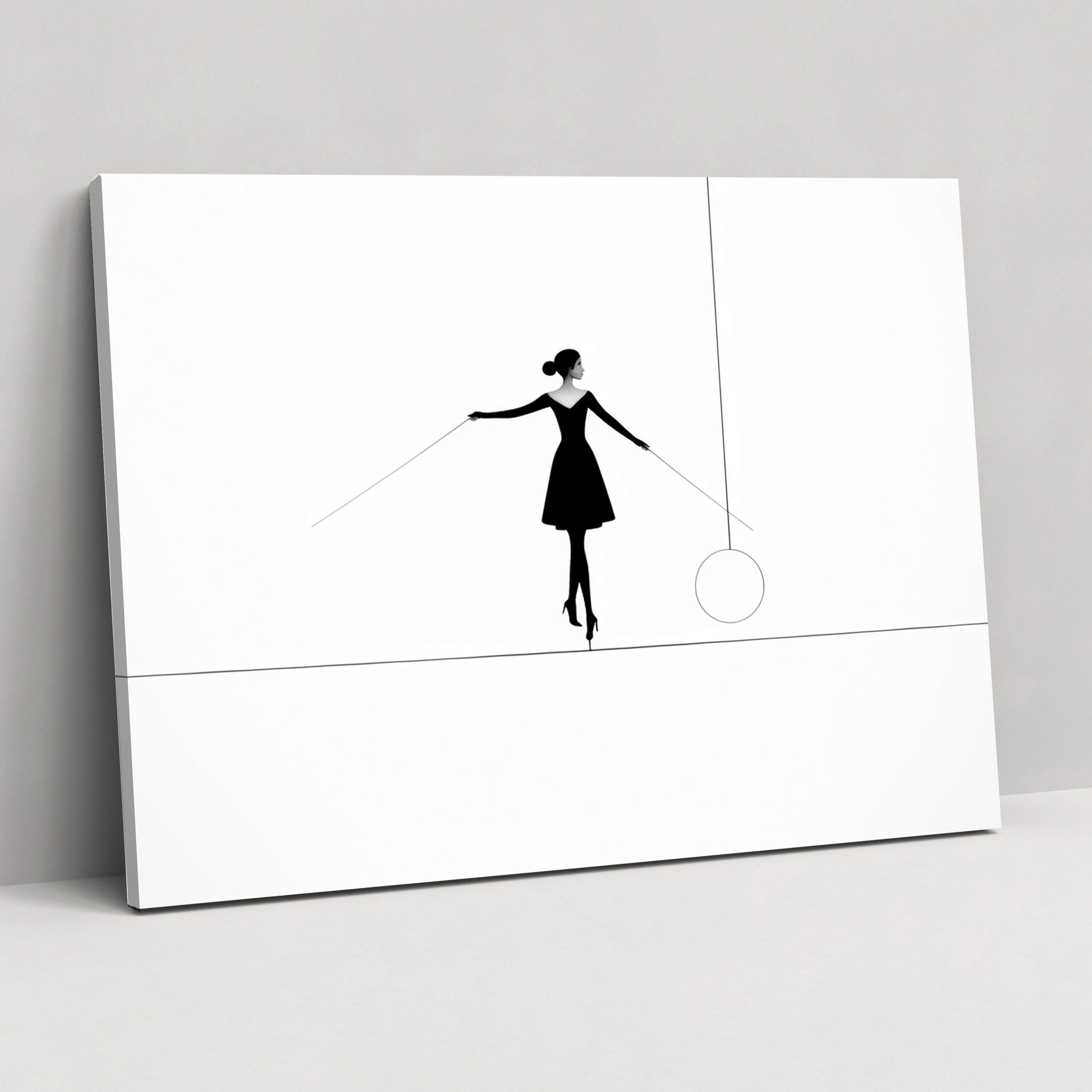 Elegant Tightrope Canvas Print - Circus, Centered, Simplicity, Balance