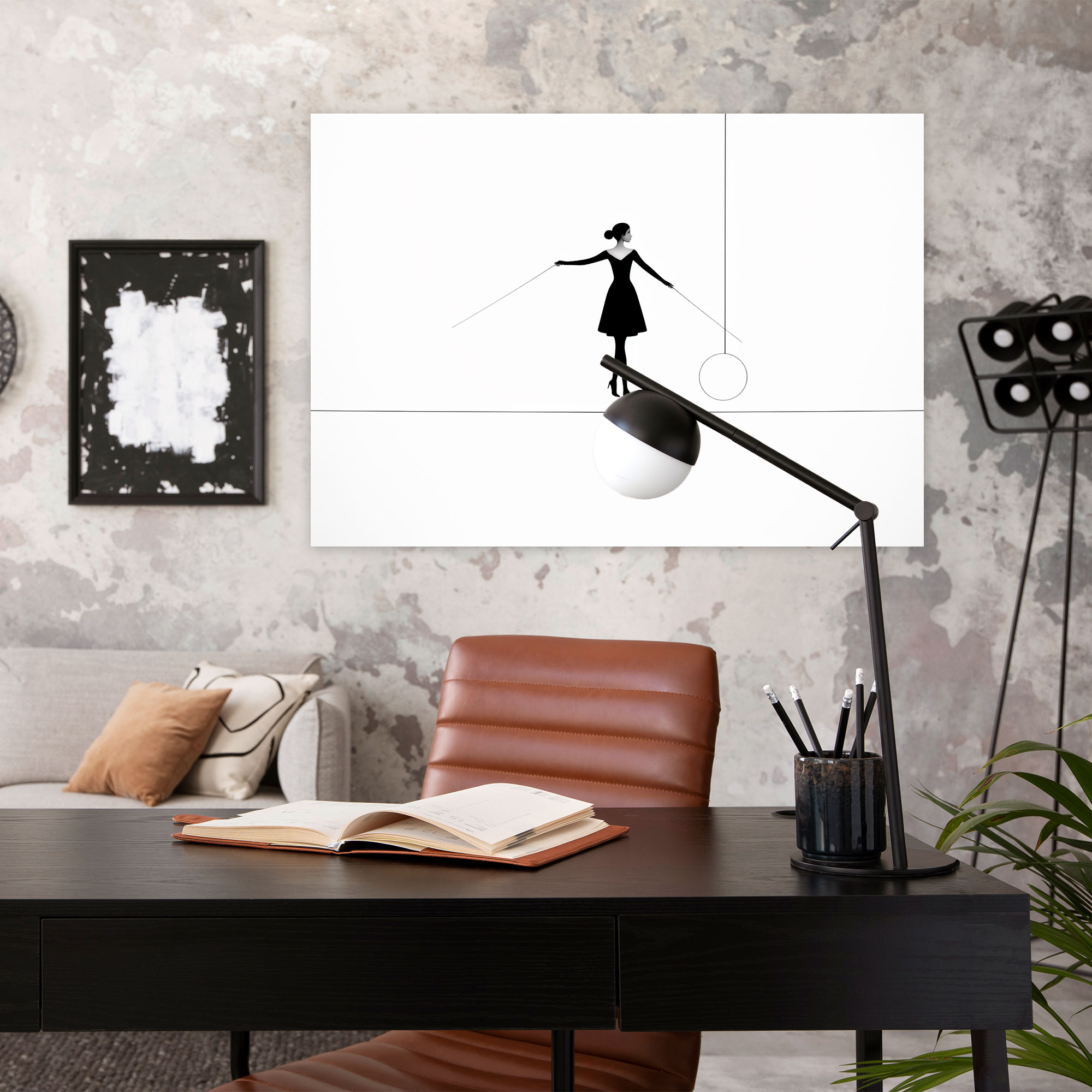 Elegant Tightrope Canvas Print - Circus, Centered, Simplicity, Balance