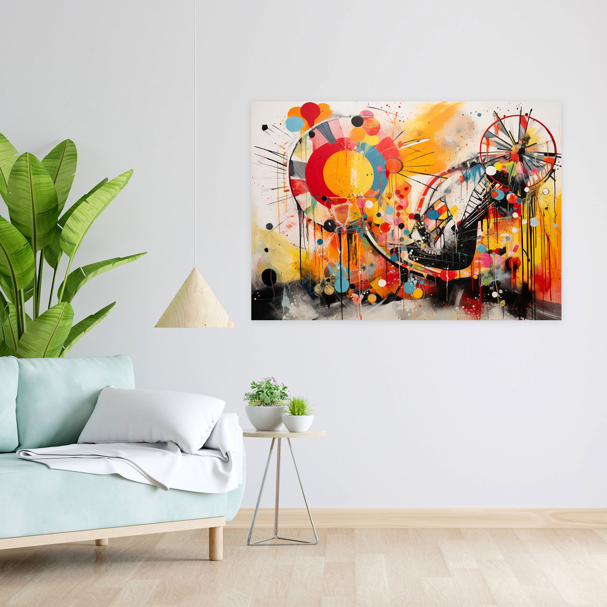 Circus Collage Wandkunst - Leinwandbild Zirkus Abstrakt Einzigartig