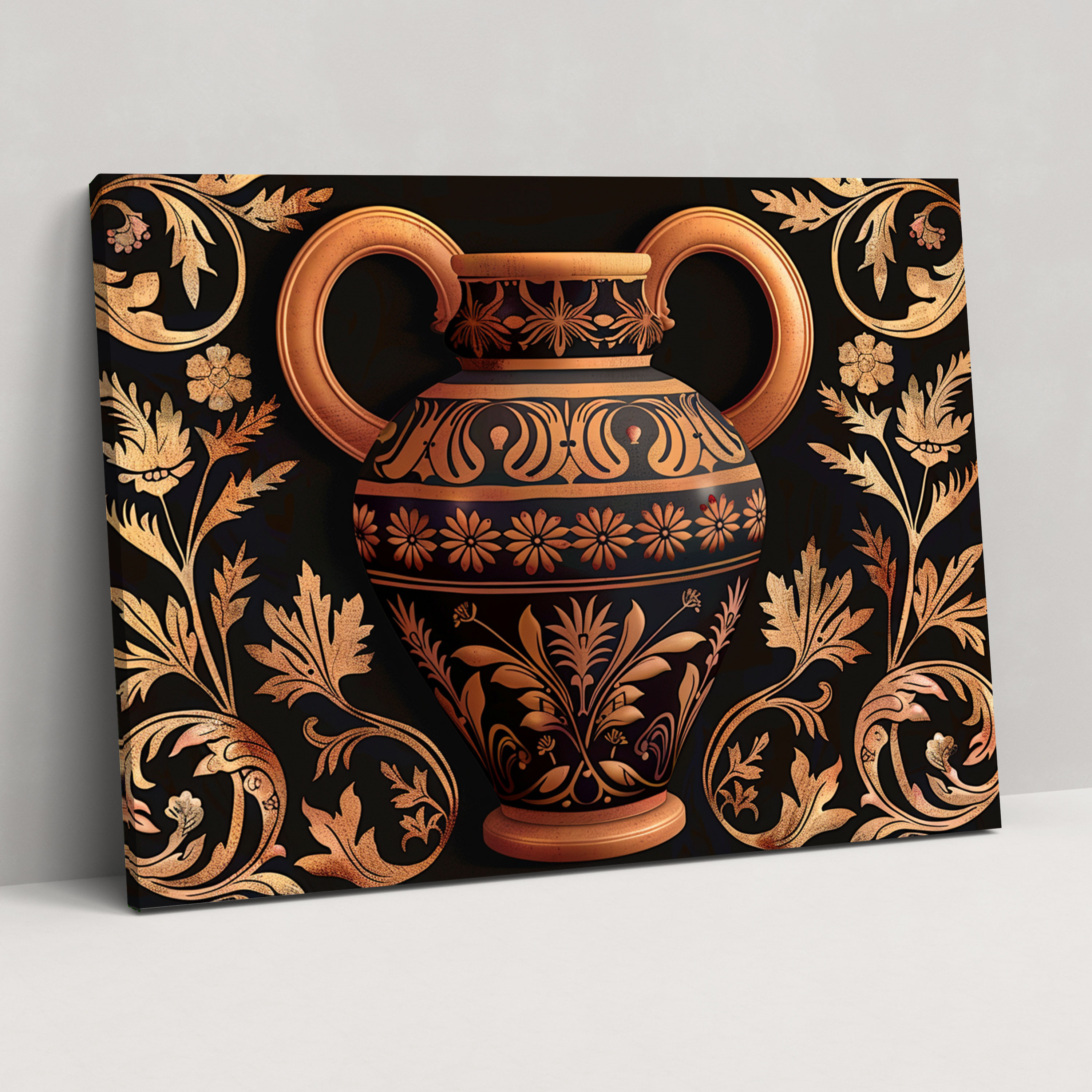 Greek Pottery Patterns Canvas Wall Decoration - Classicism, Greek Pottery, Ancient Art, Canvas Wall Art