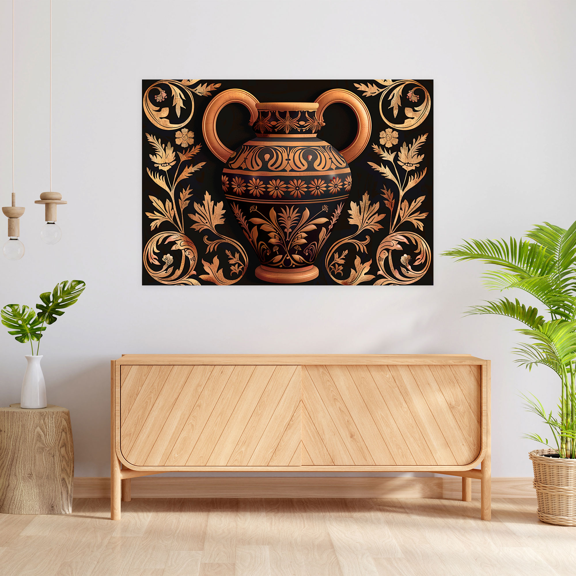 Greek Pottery Patterns Canvas Wall Decoration - Classicism, Greek Pottery, Ancient Art, Canvas Wall Art
