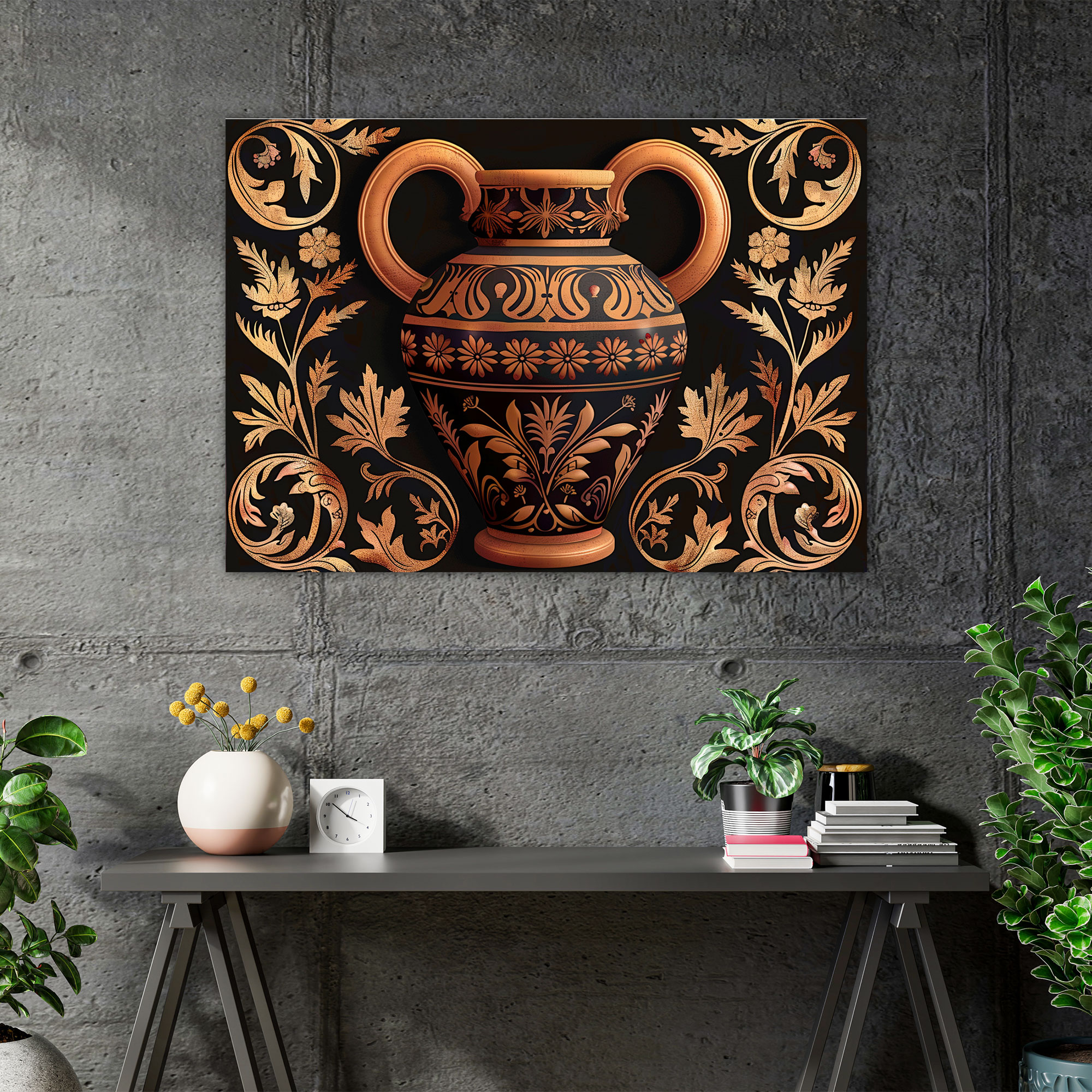 Greek Pottery Patterns Canvas Wall Decoration - Classicism, Greek Pottery, Ancient Art, Canvas Wall Art