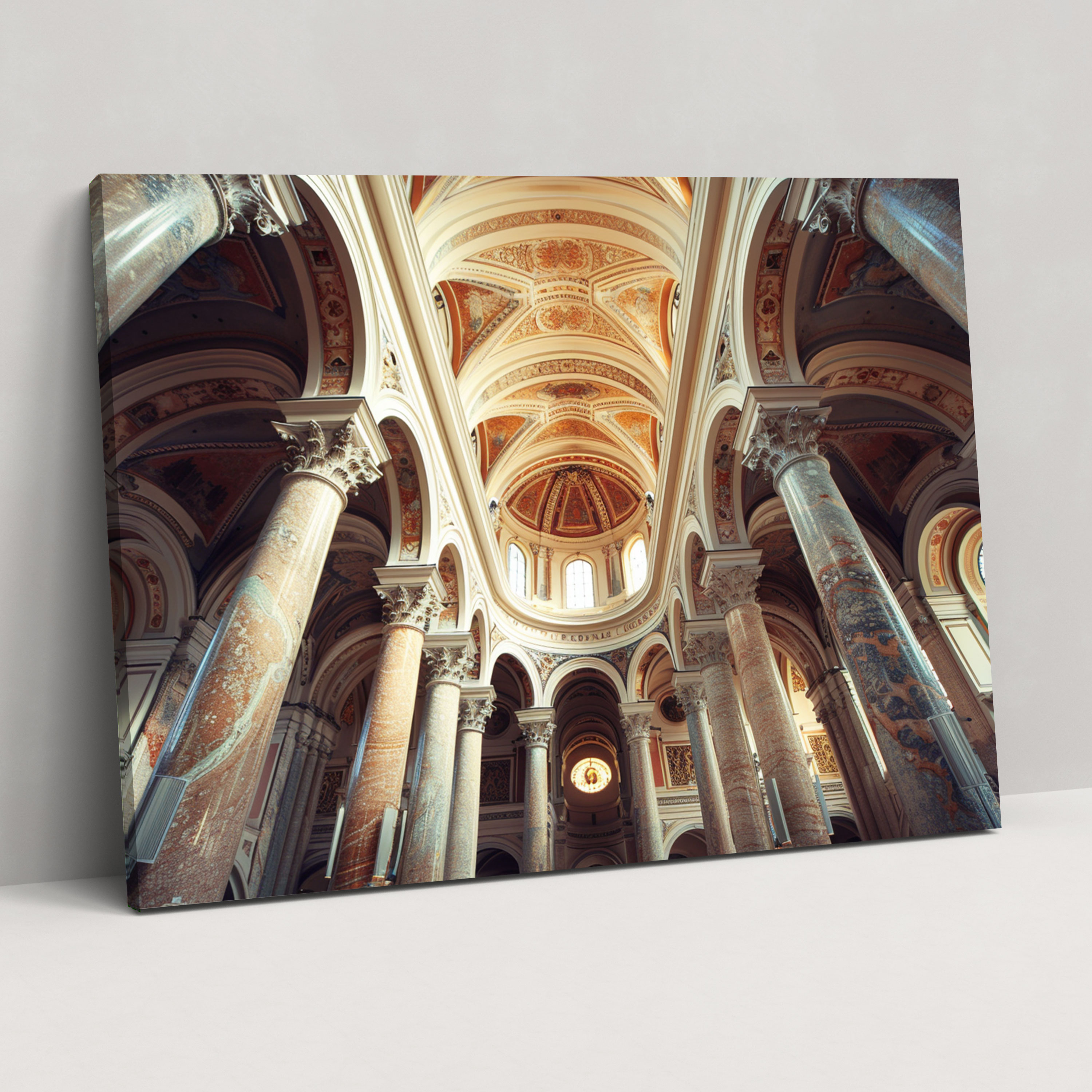 Romanesque Cathedral Interior Canvas Print - Classicism, Romanesque Architecture, Wall Art, Classicism