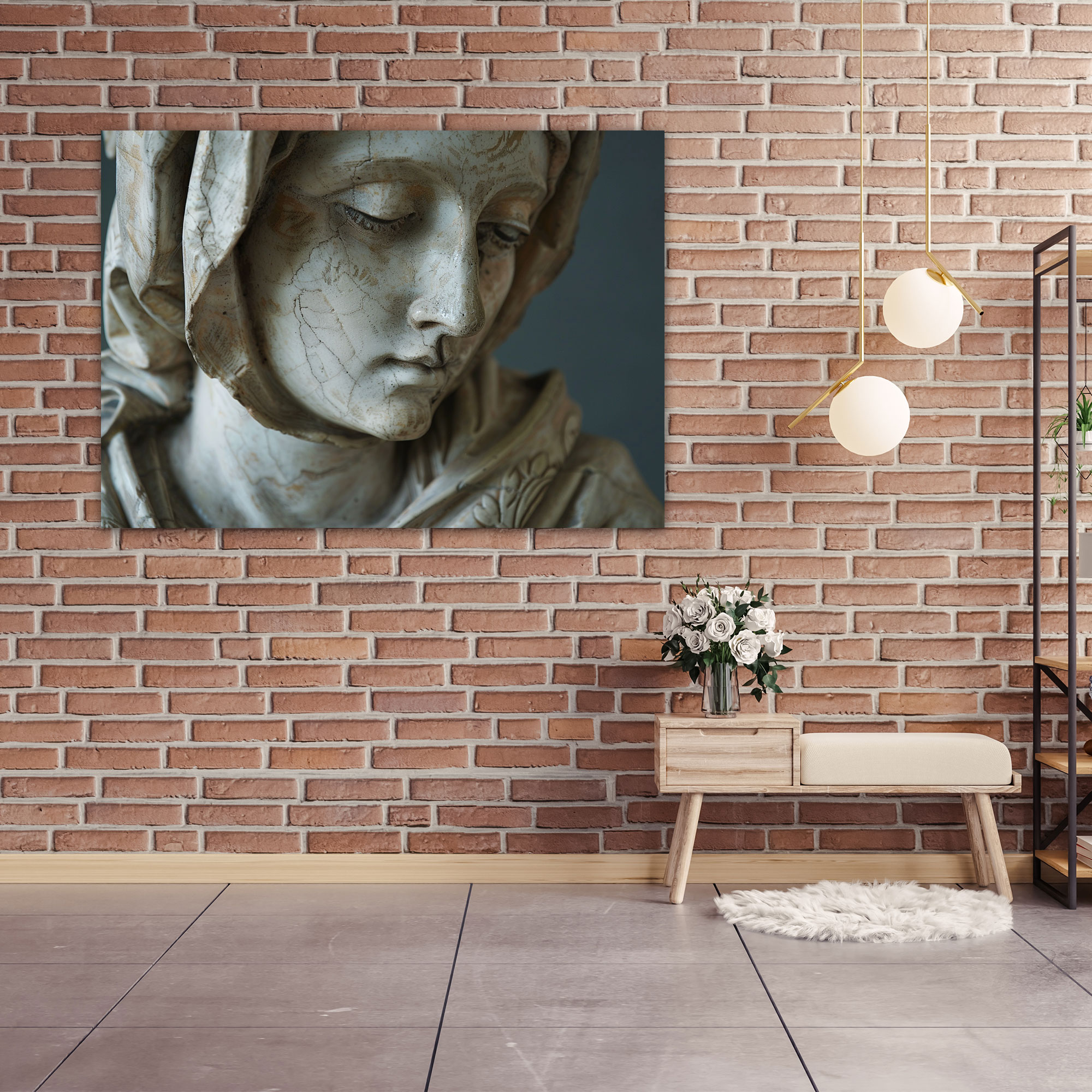 Renaissance Saint Lifelike Canvas Wall Art - Classicism, Renaissance Sculpture, Wall Art, Spiritual Elegance