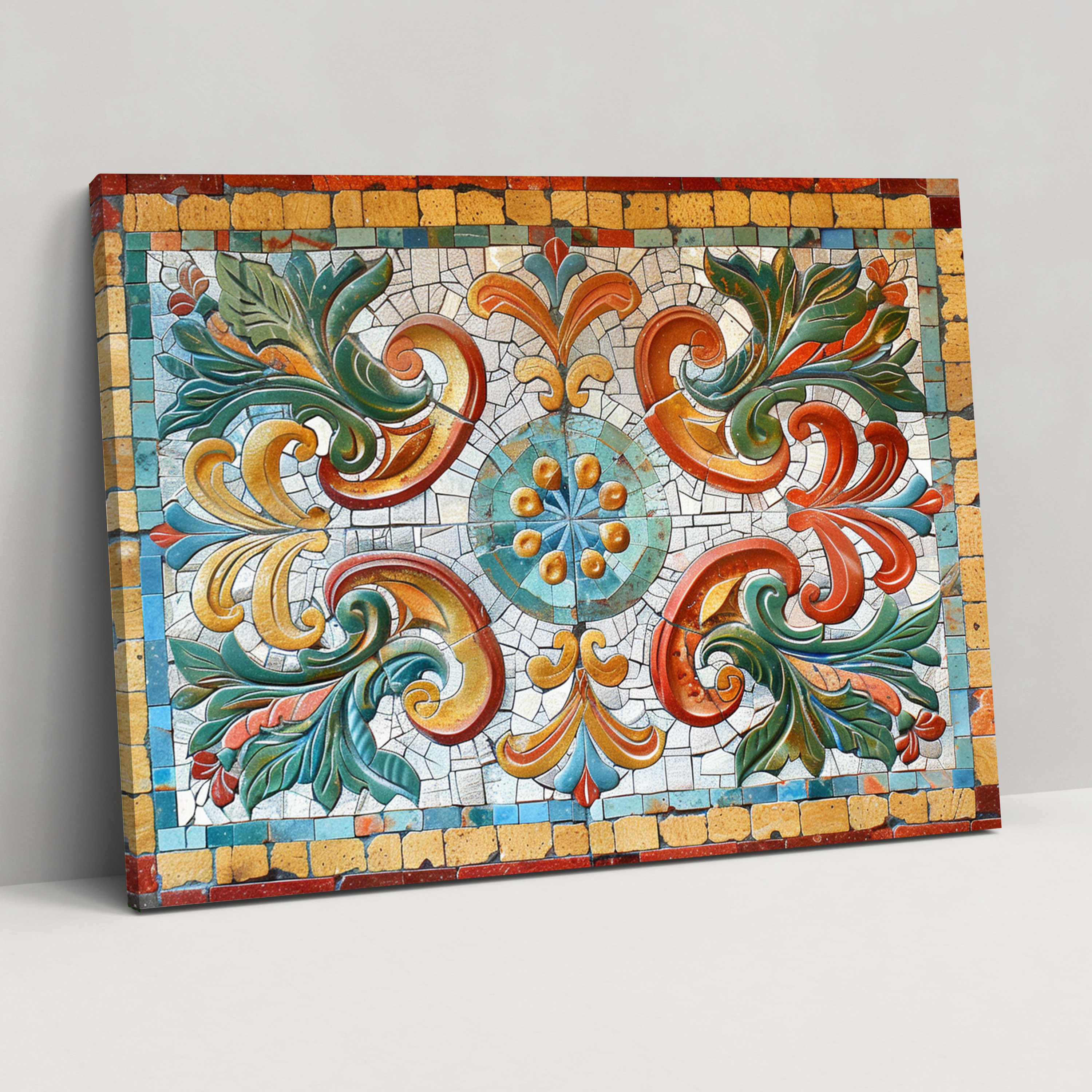Roman Mosaic Colors Canvas Print - Classicism, Canvas Print, Wall Art, Classicism