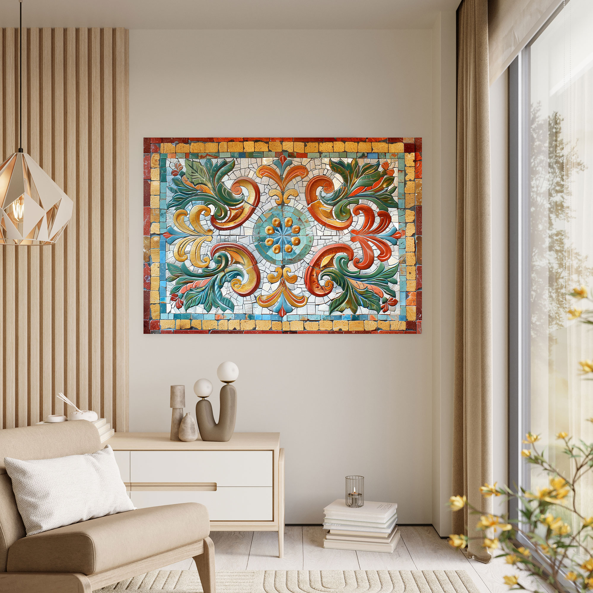 Roman Mosaic Colors Canvas Print - Classicism, Canvas Print, Wall Art, Classicism