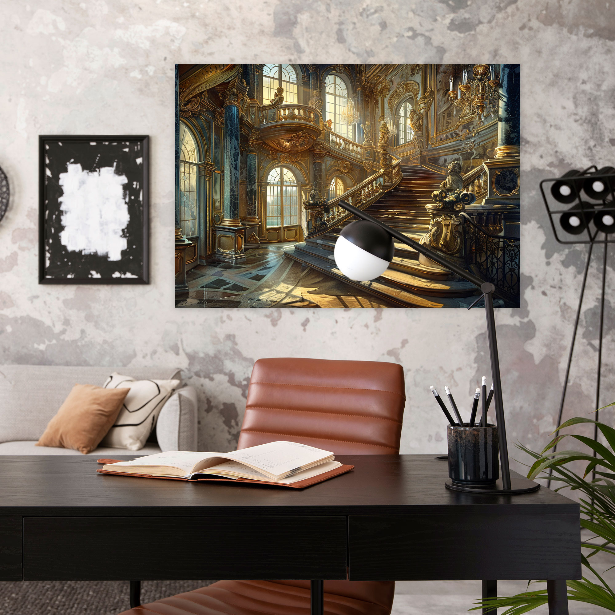 Baroque Staircase Classicism Wall Decor - Classicism, Home Decoration, Wall Art, Canvas