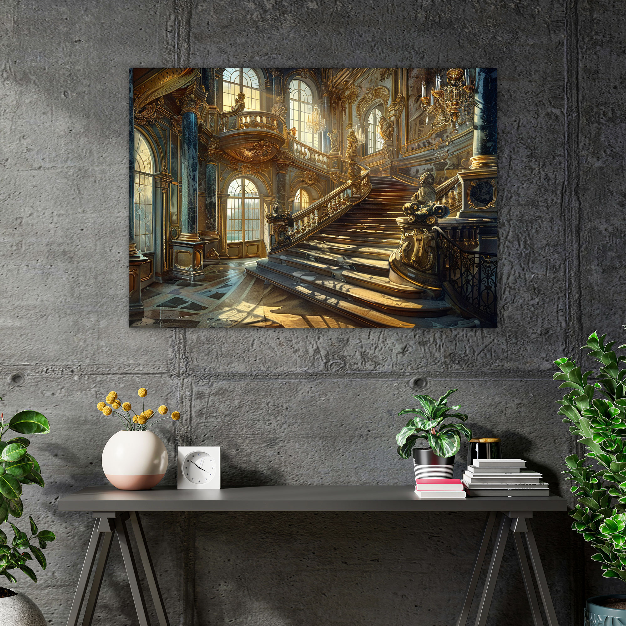 Baroque Staircase Classicism Wall Decor - Classicism, Home Decoration, Wall Art, Canvas