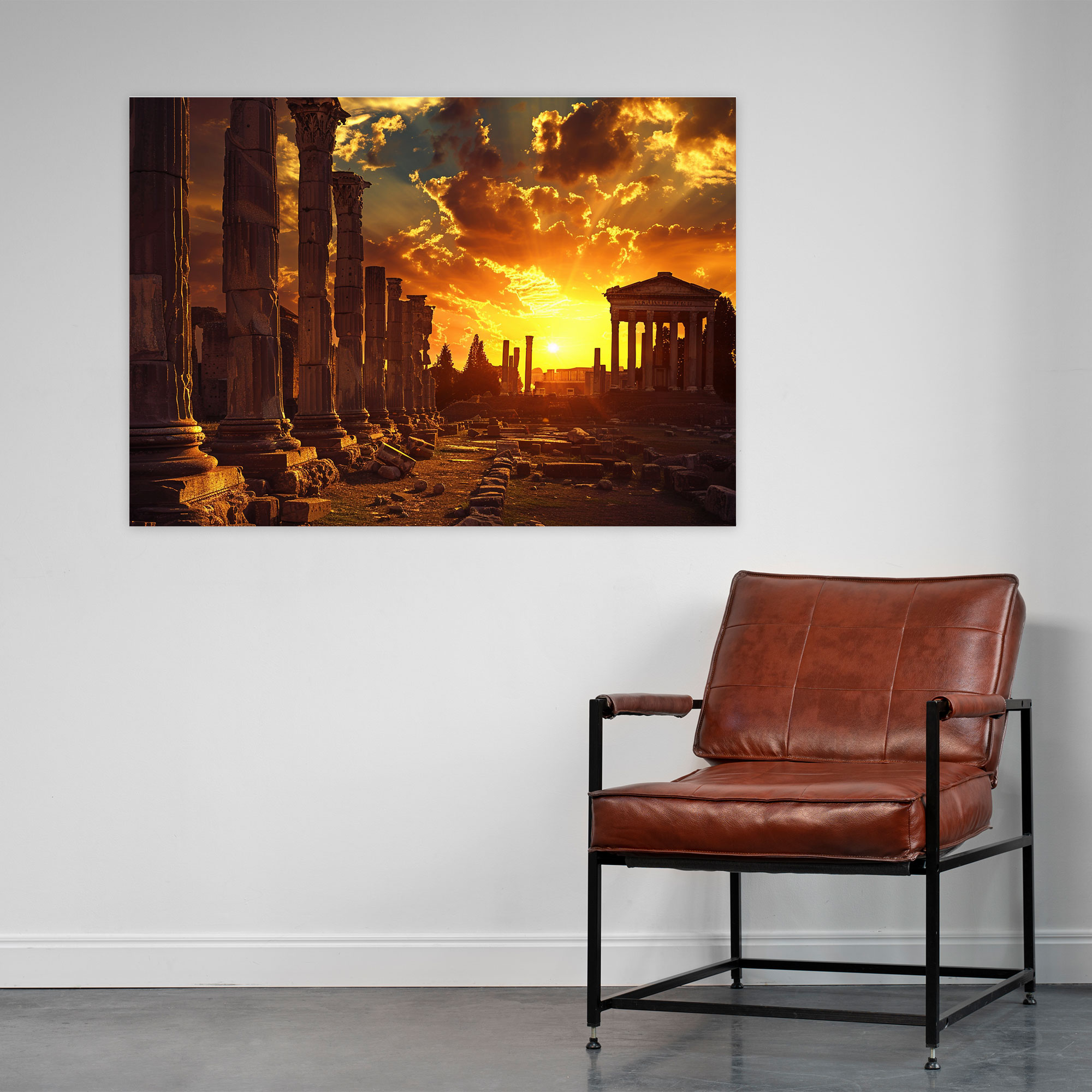 Classicism Wall Art - Roman Ruins Sunset - Classicism, Classicism, Wall Decoration, Canvas
