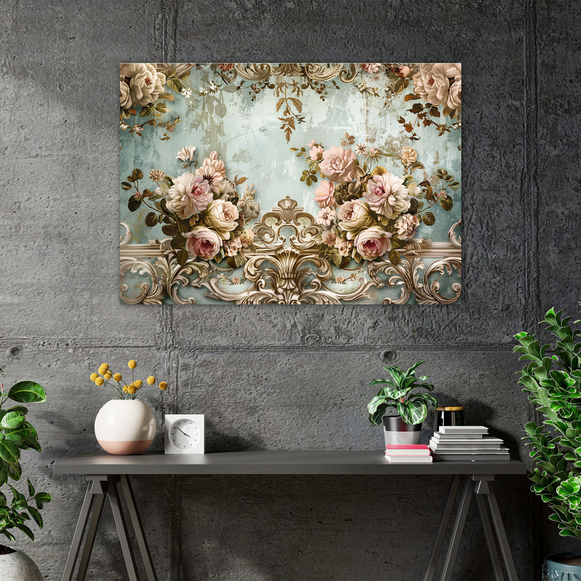 Classicism Canvas Print - Rococo Floral Artwork - Classicism, Home Decoration, Canvas Wall Art, Wall Art