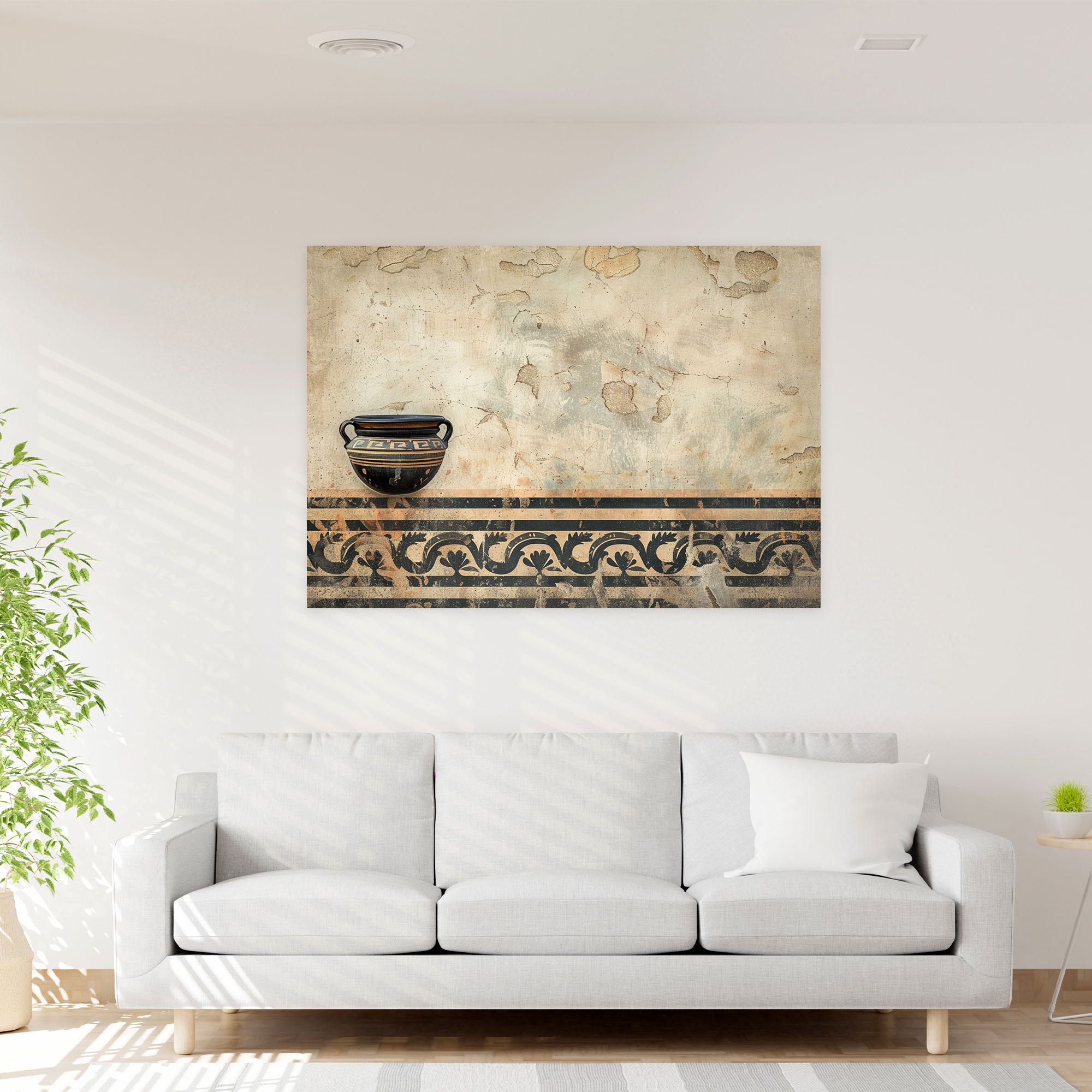 Classicism Wall Art - Greek Pottery Motifs - Classicism, Canvas Wall Art, Wall Decoration, Home Decoration