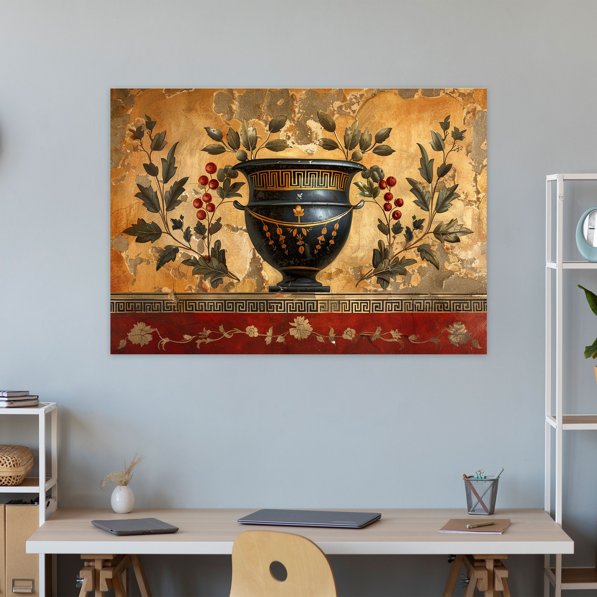 Greek Pottery Wall Decoration - Classicism, Classicism, Home Decoration, Canvas Wall Art