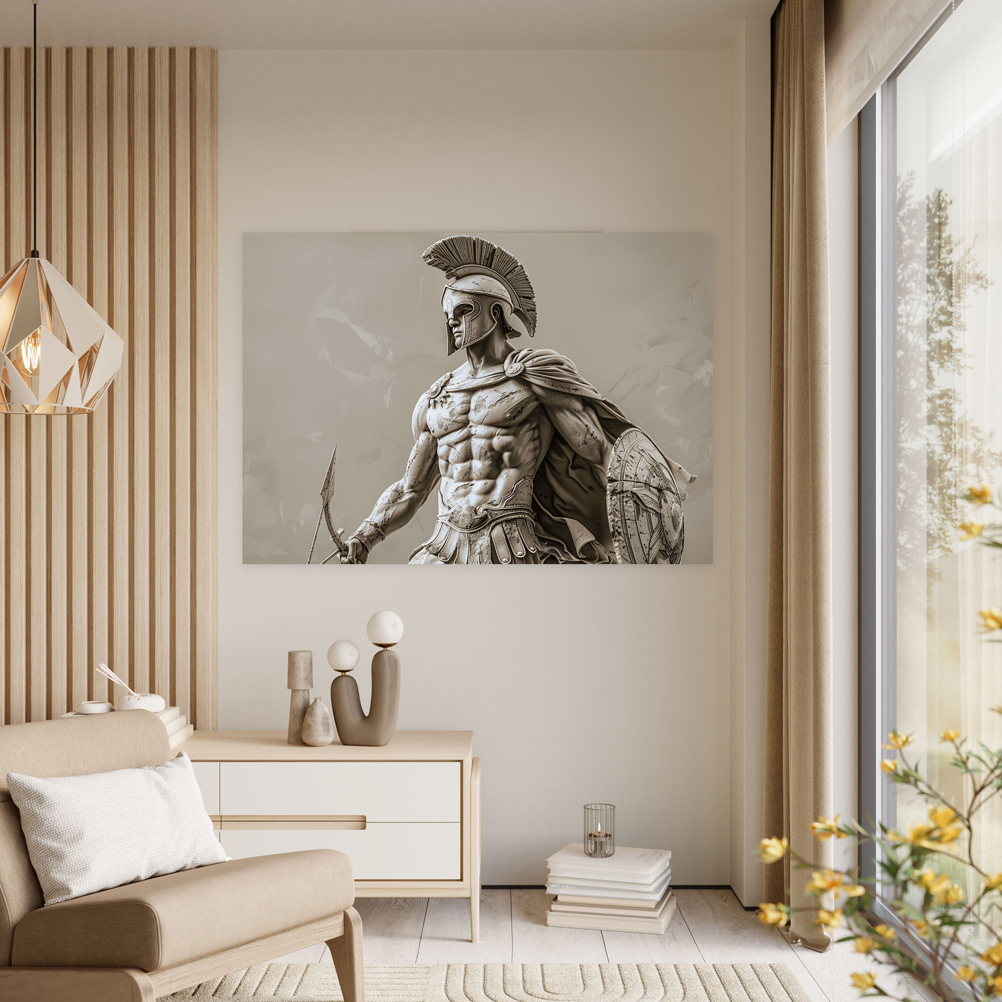 Greek Warrior Sculpture Classicism Canvas Print - Classicism, Greek Warrior, Canvas Print, Canvas Wall Art