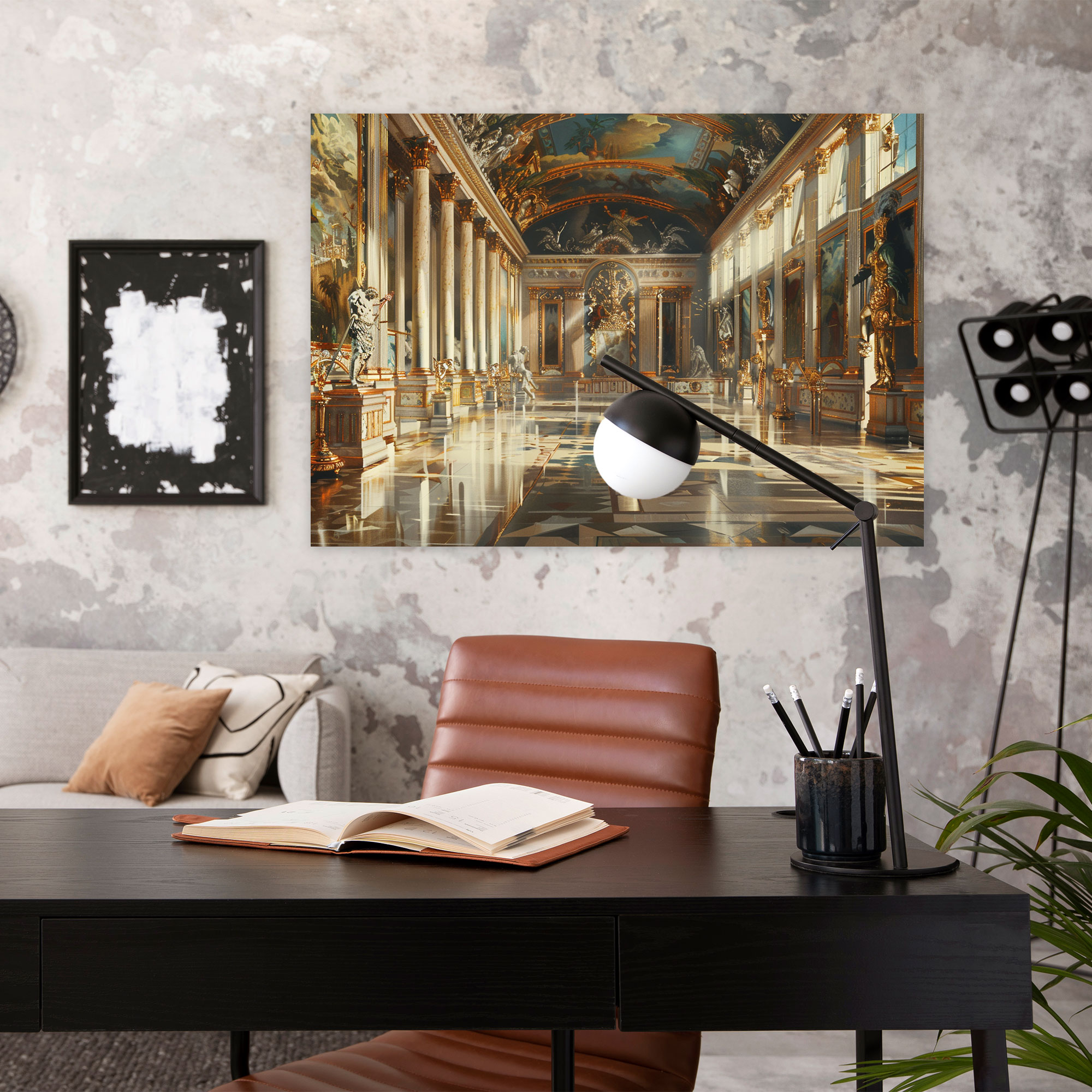 Mythological Scene Classicism Wall Art - Classicism, Majestic Architecture, Painting, Canvas Wall Art