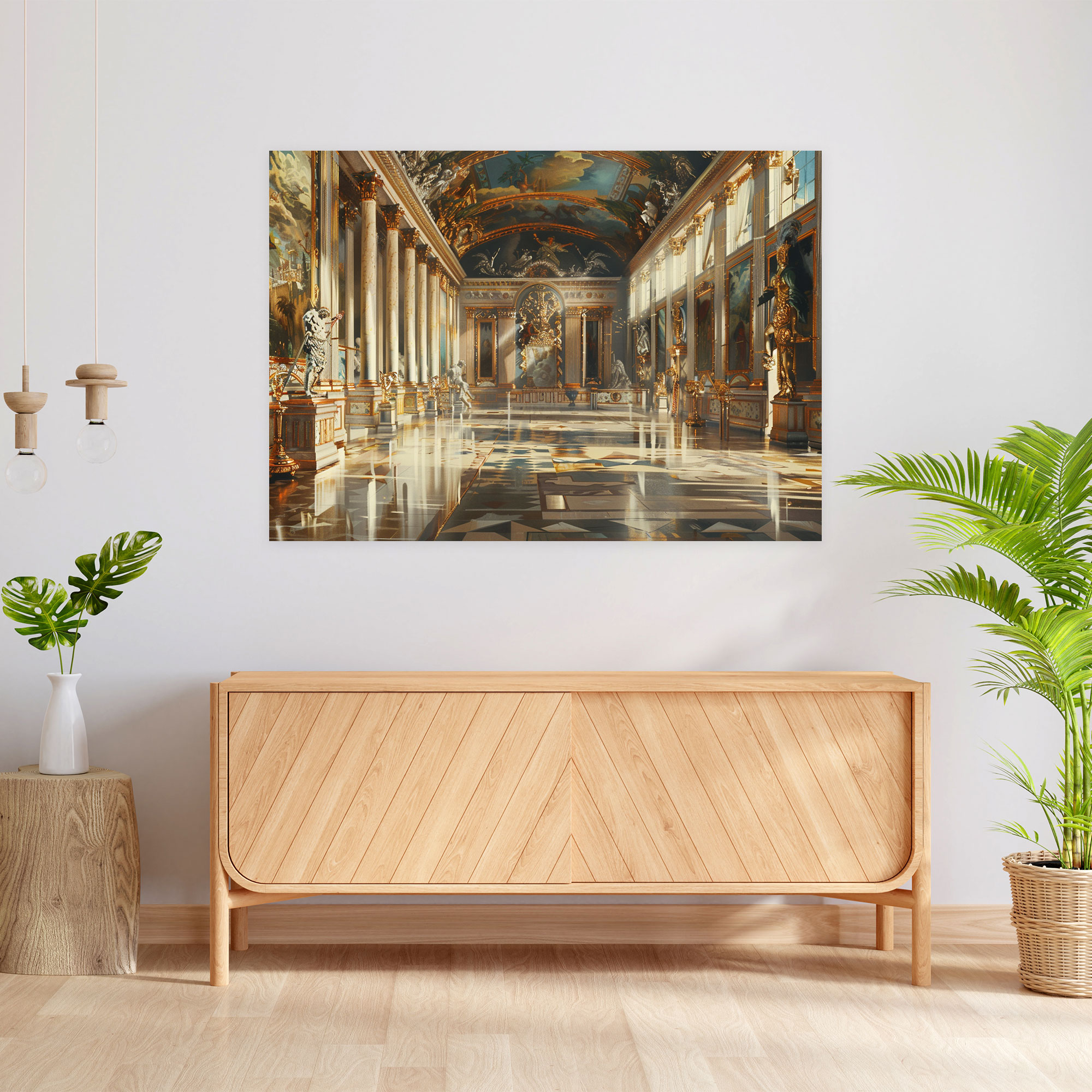 Mythological Scene Classicism Wall Art - Classicism, Majestic Architecture, Painting, Canvas Wall Art